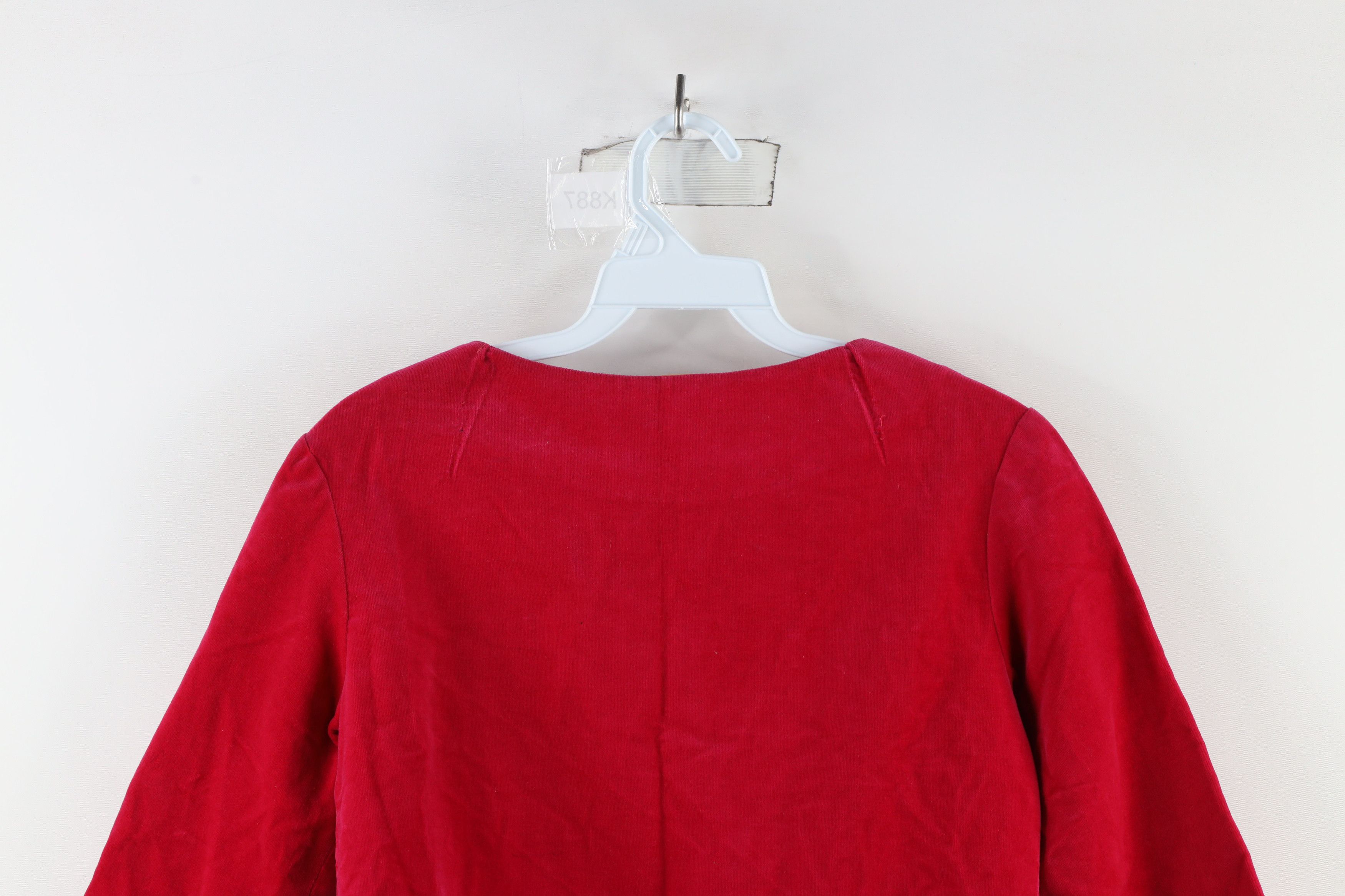Vintage Vintage 50s Rockabilly Velour Cropped Button Jacket Pink USA Size L / US 10 / IT 46 - 9 Thumbnail