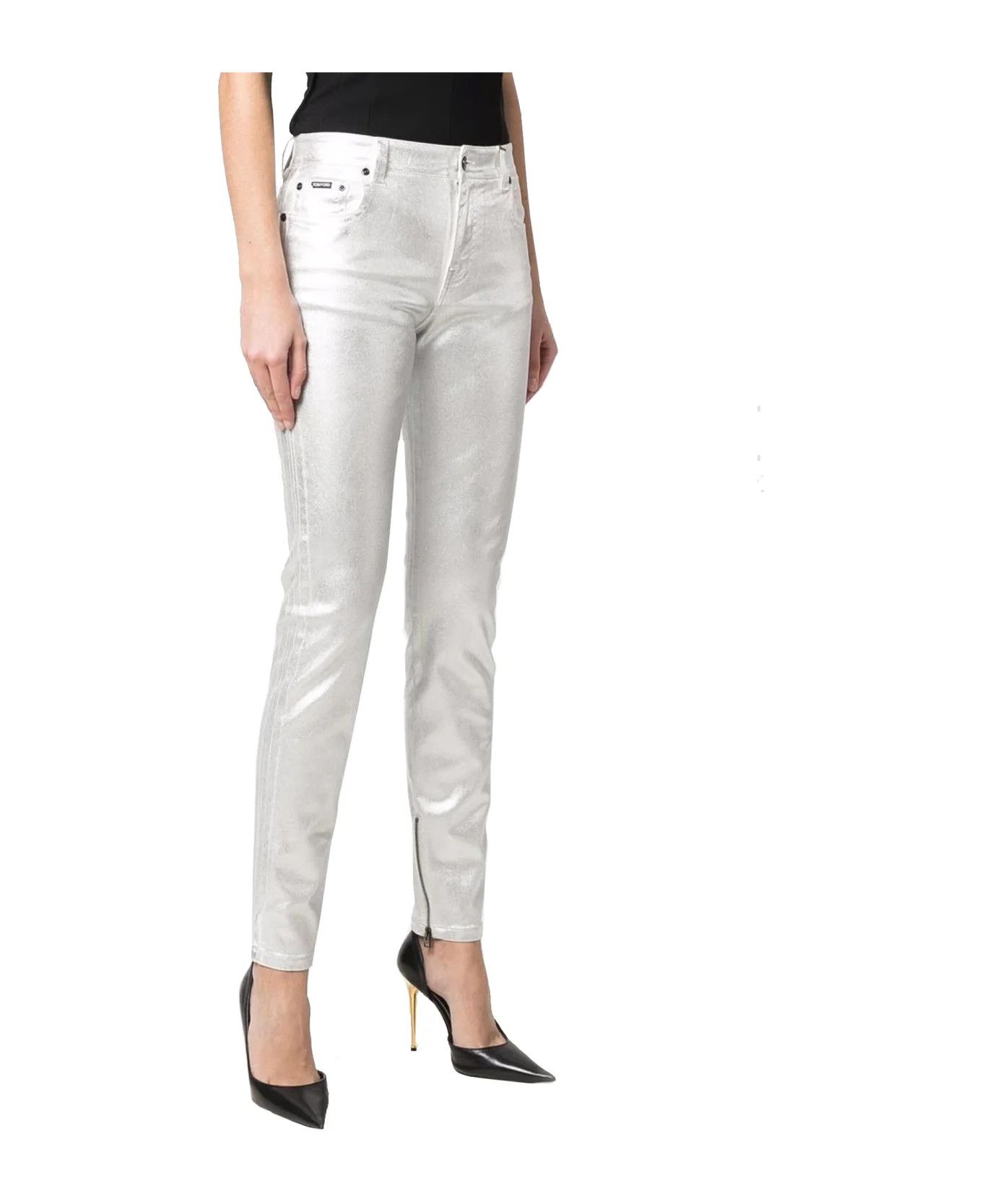 Tom Ford o1y0126 Denim Pant in Silver Size 32" / US 10 / IT 46 - 2 Thumbnail