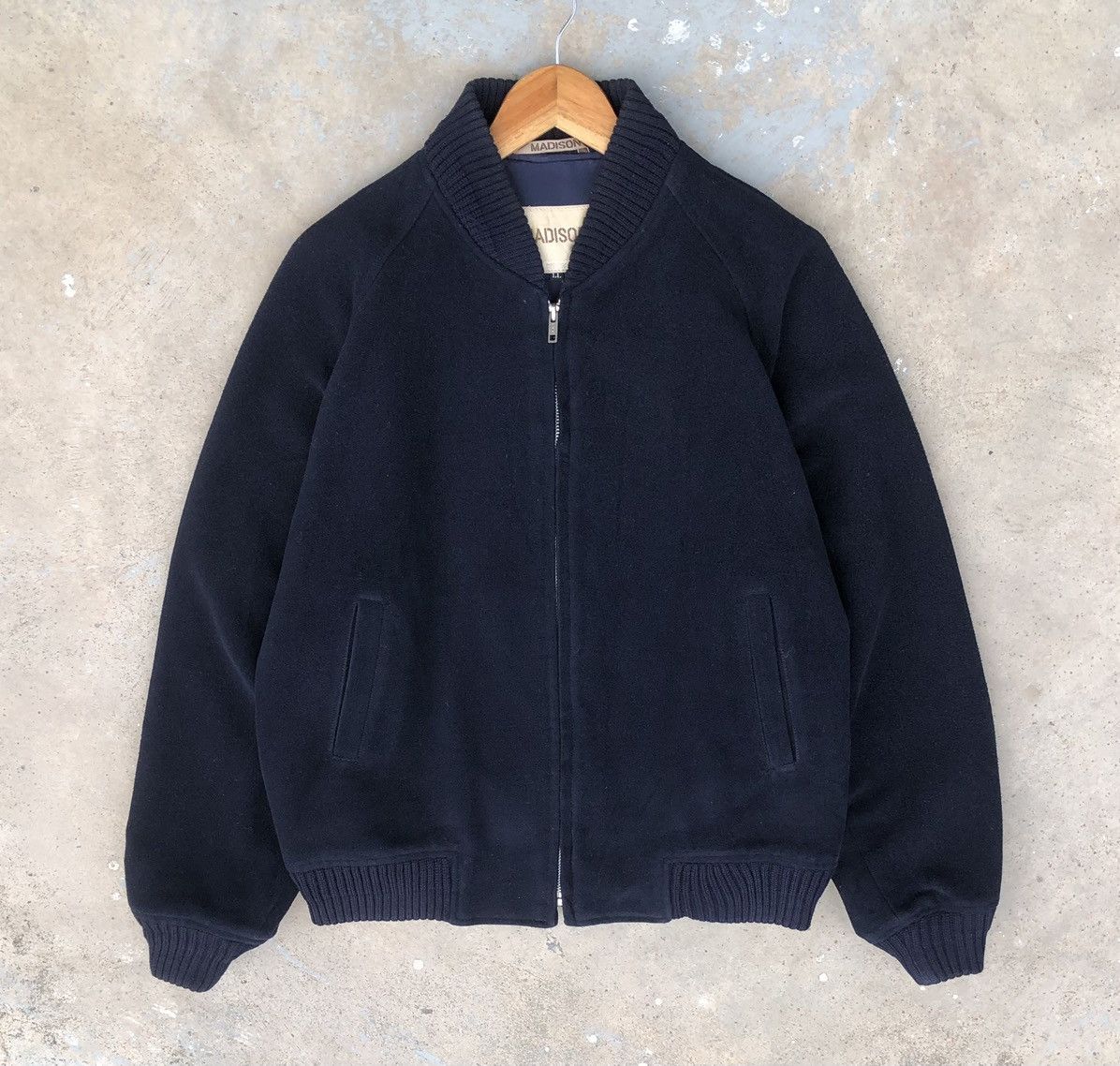 Madison Vintage Madison Wool Zipper Bomber Jacket Size US L / EU 52-54 / 3 - 7 Thumbnail