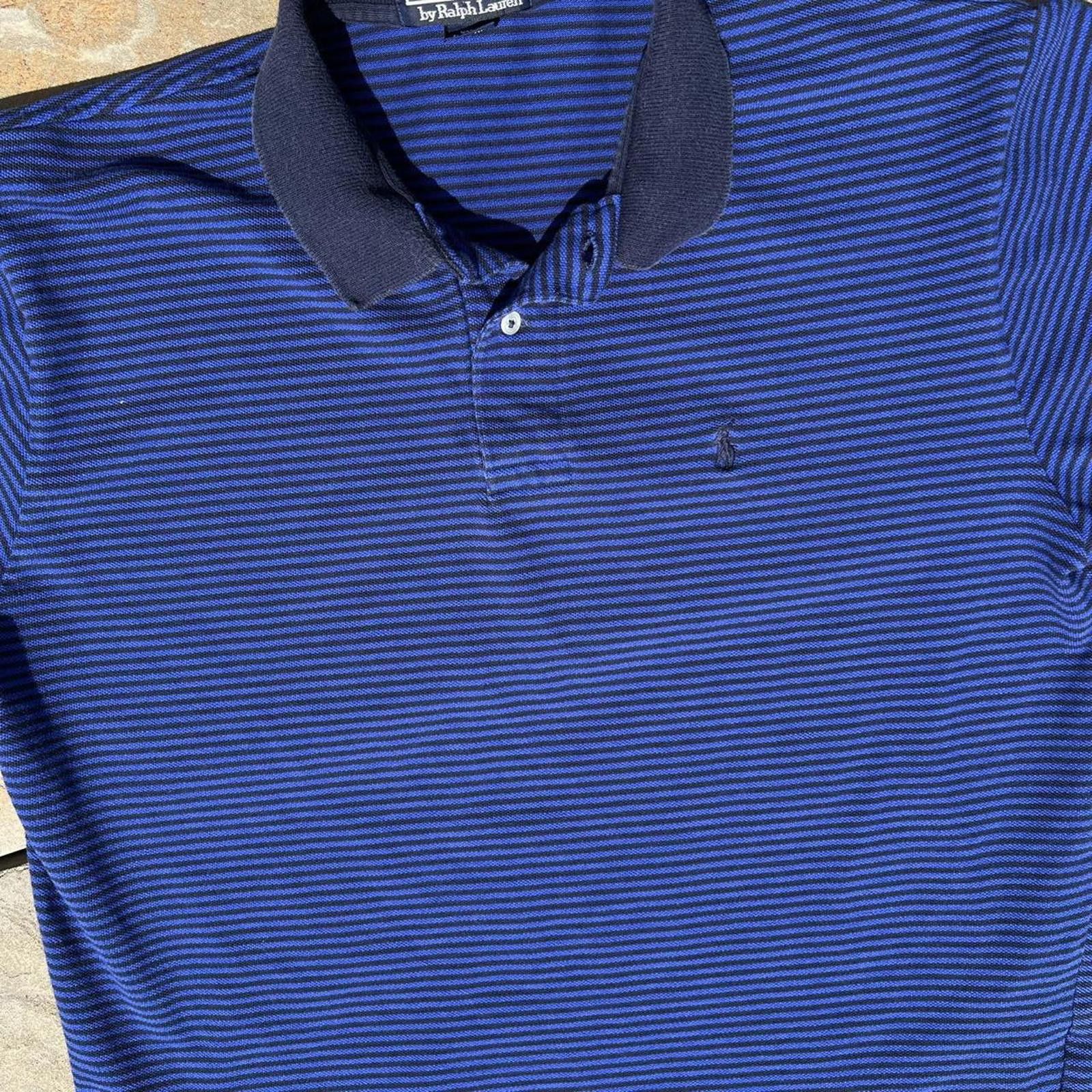 Polo Ralph Lauren Y2K Polo by Ralph Lauren Blue Navy Micro Stripe Pique Polo Size US L / EU 52-54 / 3 - 2 Thumbnail