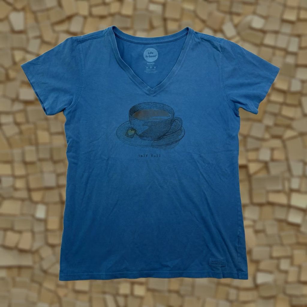Life is Good Life is Good Shirt Womens Tee V-Neck Short Sleeve Blue M Classic Fit Size 32" / US 10 / IT 46 - 1 Thumbnail