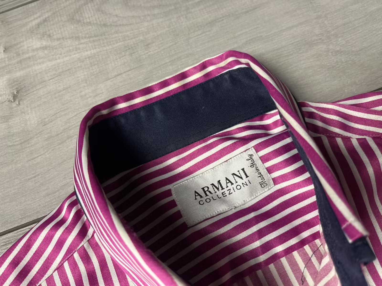 Armani Armani collezioni shirt striped size Medium Size US M / EU 48-50 / 2 - 4 Thumbnail