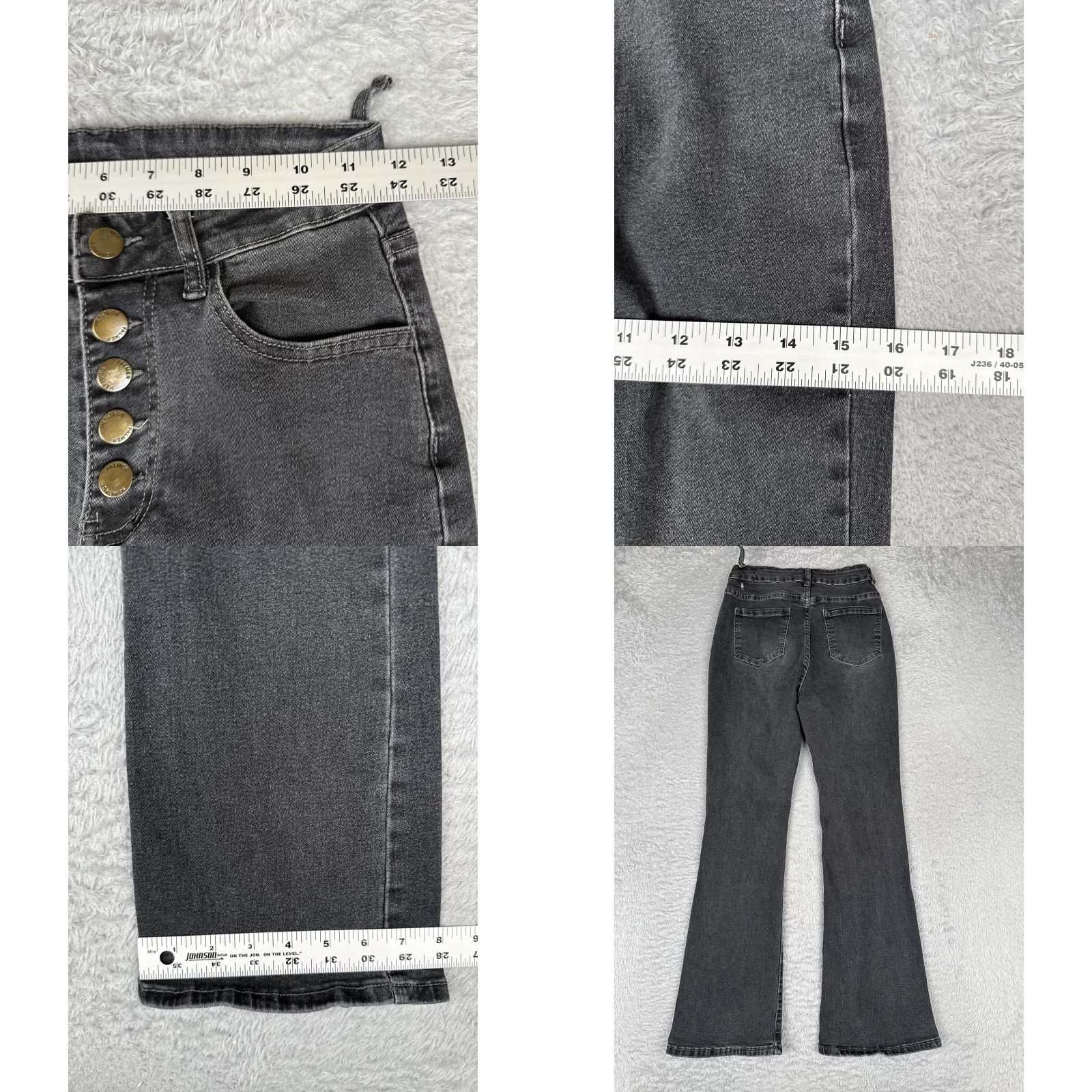 AG Jeans Womens Jeans Flare Charcoal Denim 22 Mid Rise Button Fly Stretch 22x27 Size 40" / US 18 - 9 Thumbnail