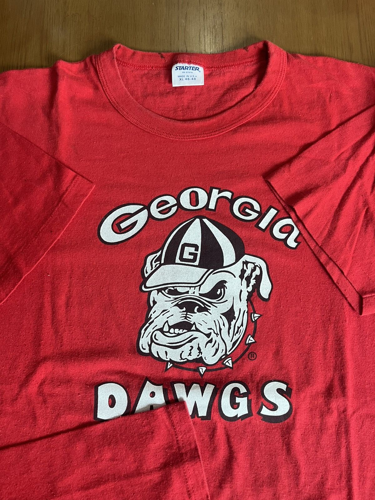 Starter Vintage Georgia DAWGS 80’s Team STARTER Tshirt Size US XL / EU 56 / 4 - 6 Thumbnail