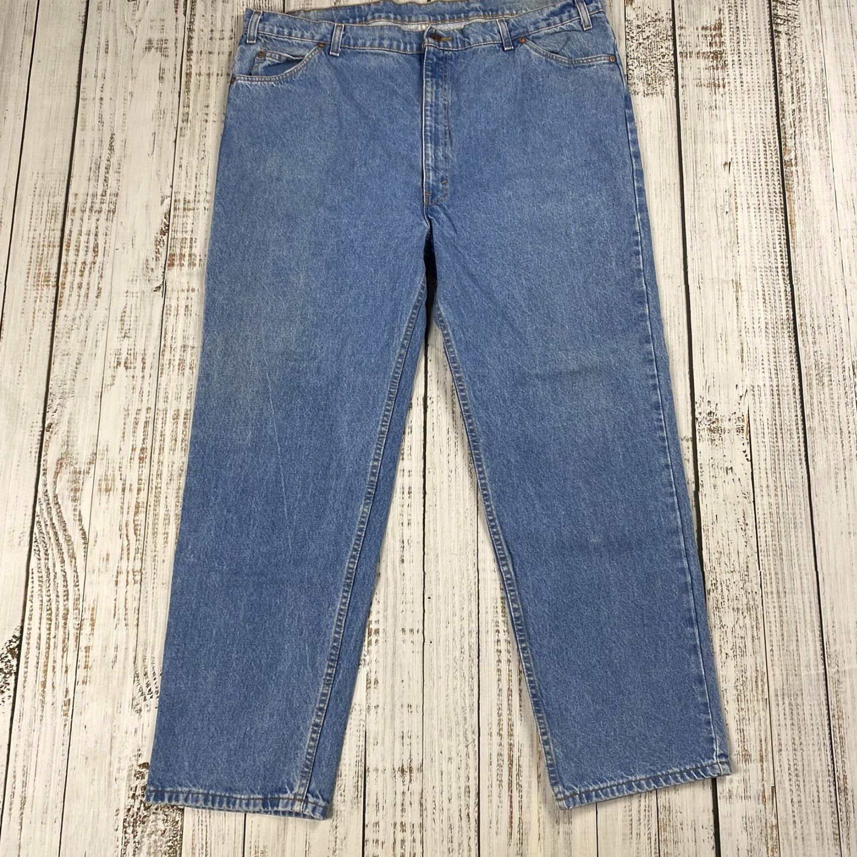Levi's VINTAGE 80s Levi's 509 Blue Denim Jeans 44x32 Light Wash Distressed USA Mens Size US 44 / EU 60 - 4 Thumbnail