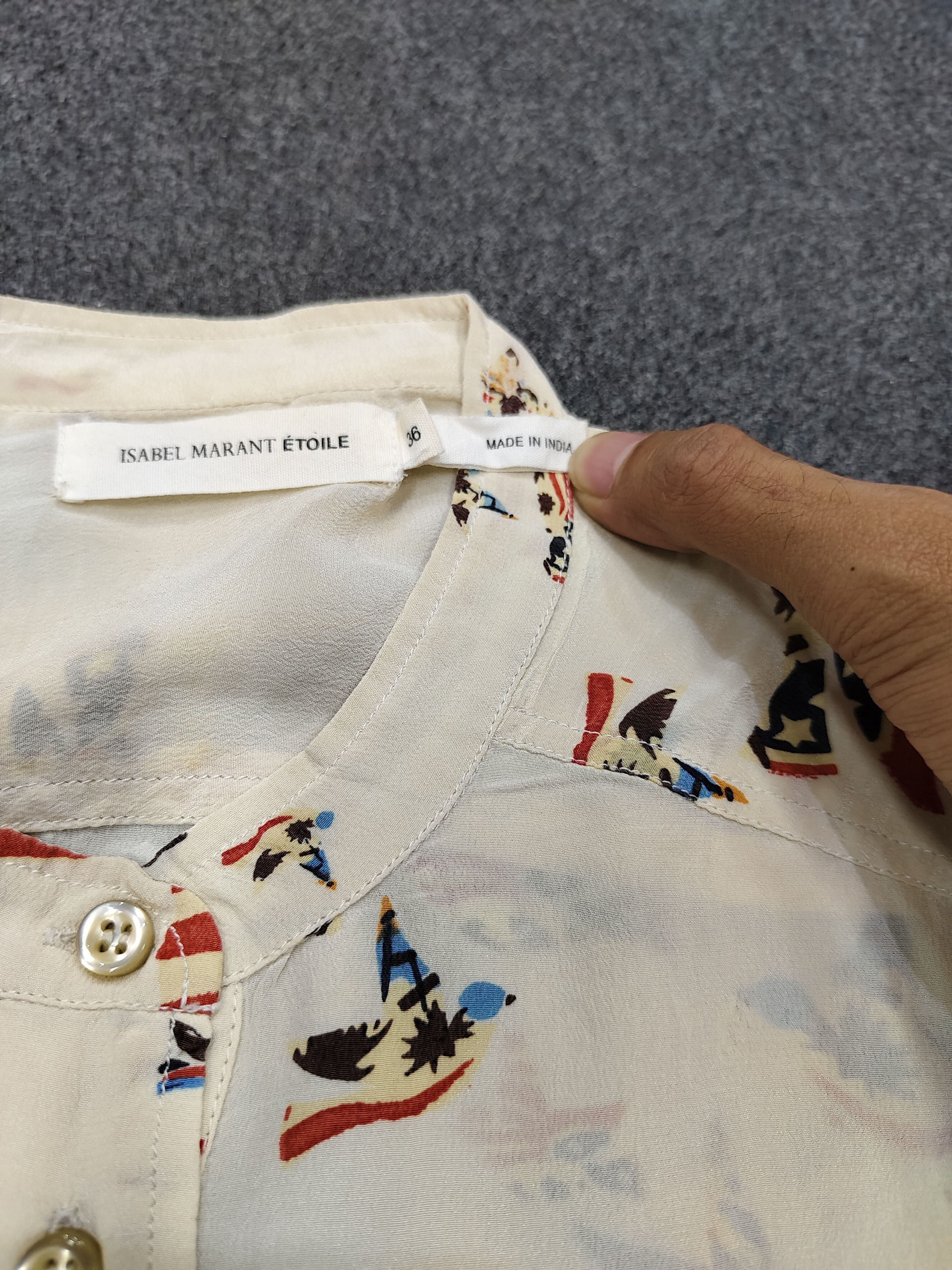 Isabel Marant Isabel Marant Étoile- Silk Folk Graphic Printed Blouse Size S / US 4 / IT 40 - 9 Thumbnail