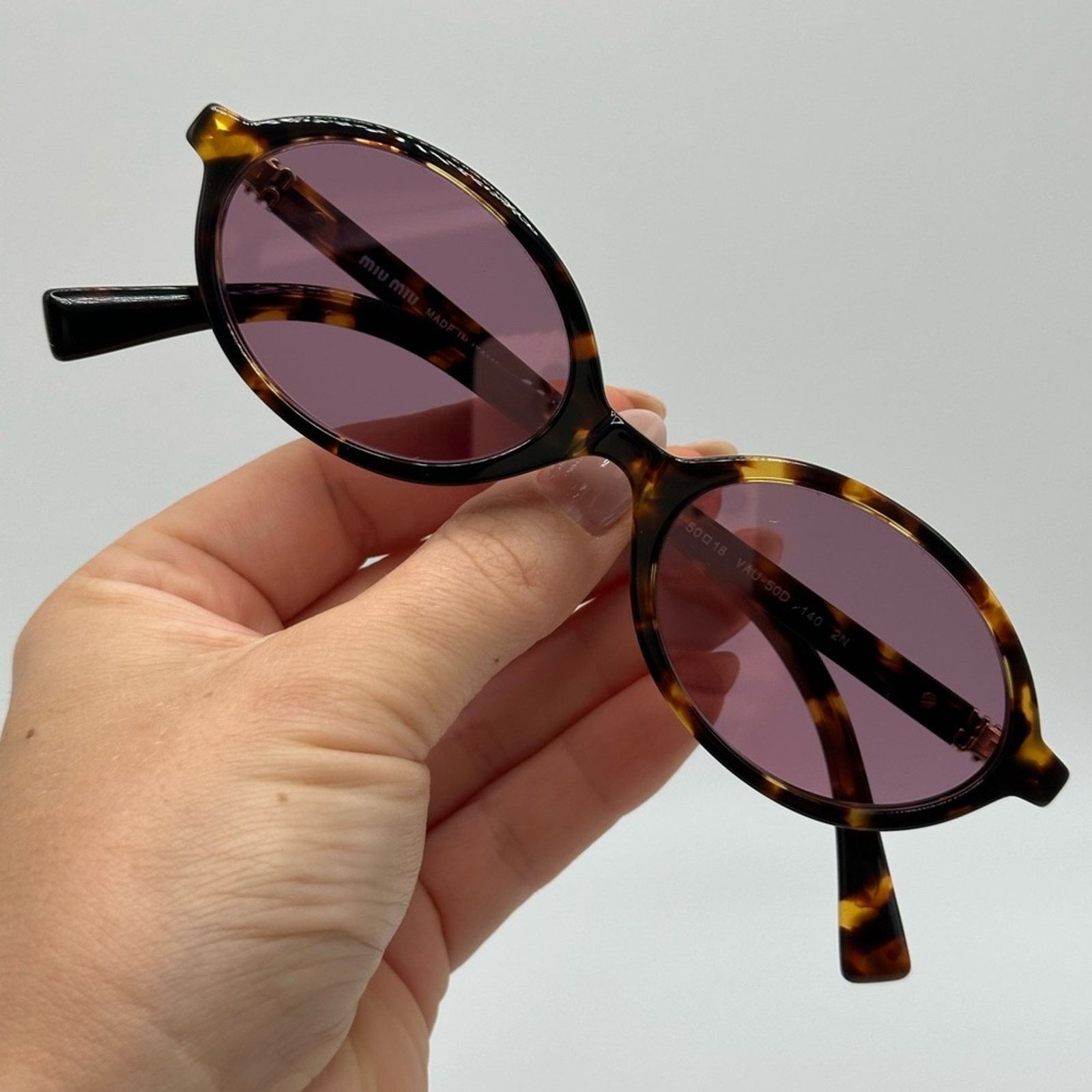 Miu Miu NEW MIU MIU MU04ZS VAU50D Honey Havana Dark Pink Mirror Size ONE SIZE - 8 Thumbnail