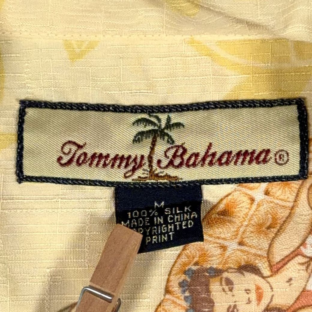 Tommy Bahama VINTAGE Tommy Bahama Hawaiian Shirt Adult MEDIUM Yellow Silk Pinup Girl Camp Y2K Size US M / EU 48-50 / 2 - 4 Thumbnail