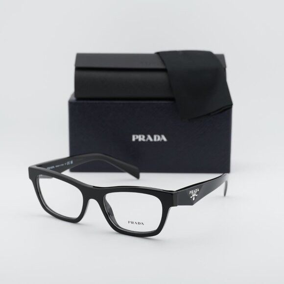Prada Prada PRB01V 16K1O1 Eyeglasses Shiny Black 54mm Cat Eye Size ONE SIZE - 9 Thumbnail