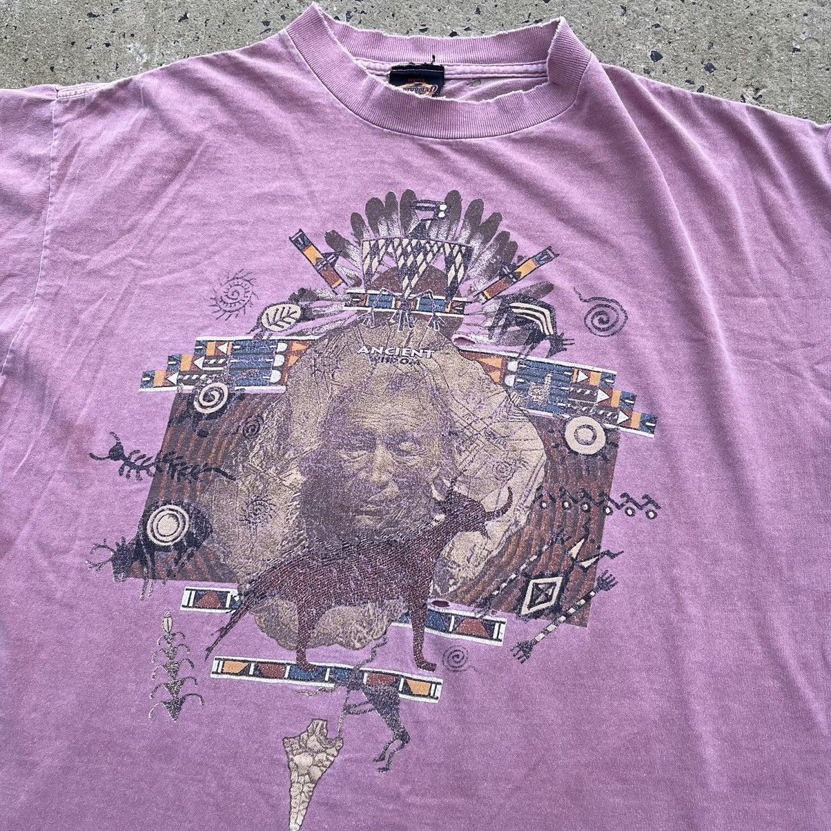 Vintage Vintage Thrashed ANCIENT WISDOM AZTEC Single Stitch Shirt Size US L / EU 52-54 / 3 - 2 Thumbnail