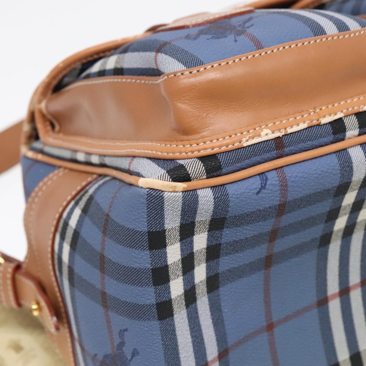 Burberry Burberry Nova Check Shoulder Bag Pvc Leather Blue Gold Size ONE SIZE - 12 Thumbnail
