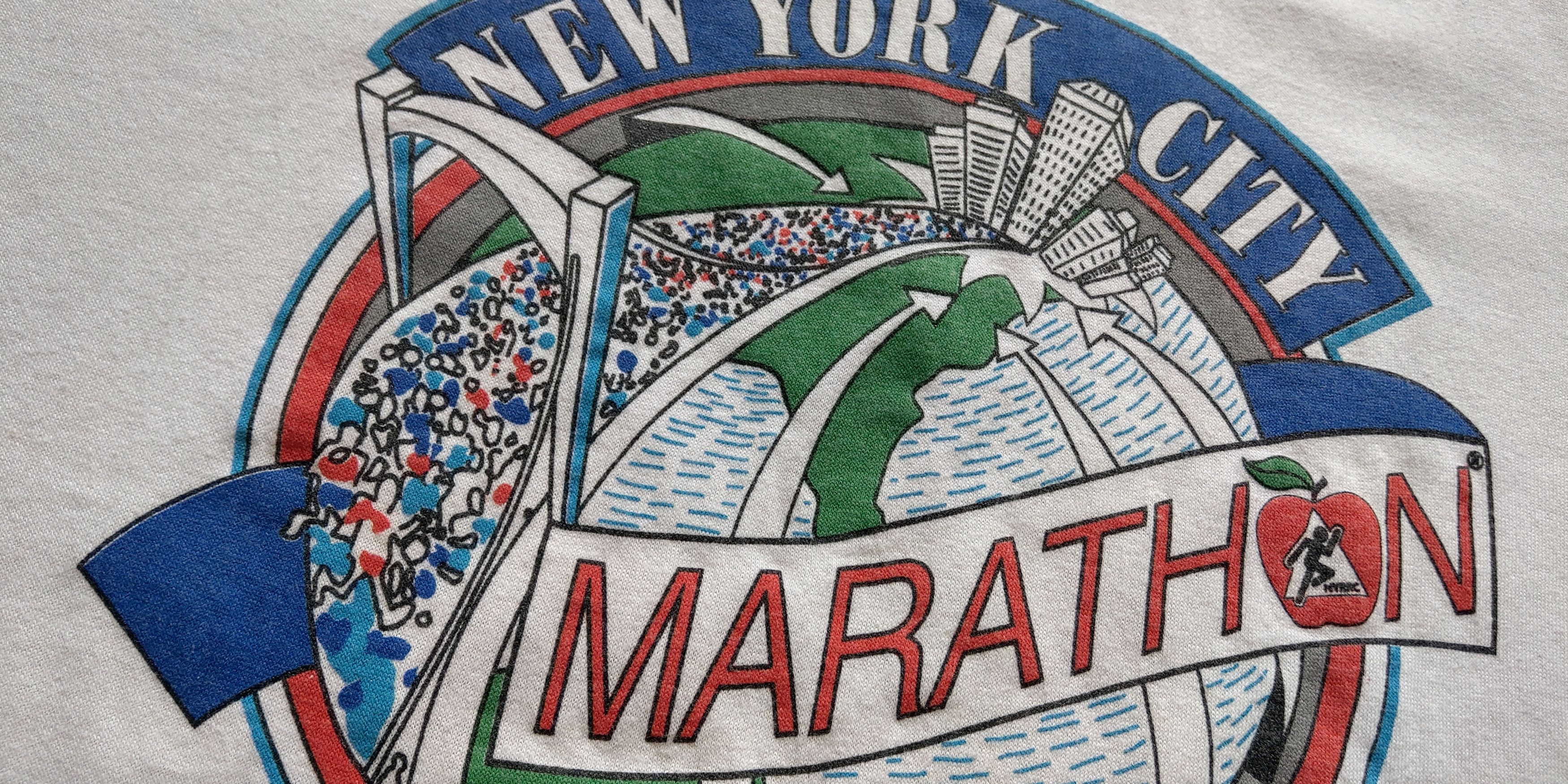 Vintage 1993 New York Marathon Shirt Vintage Rare Sport 90s NYC Run Size US XL / EU 56 / 4 - 3 Thumbnail