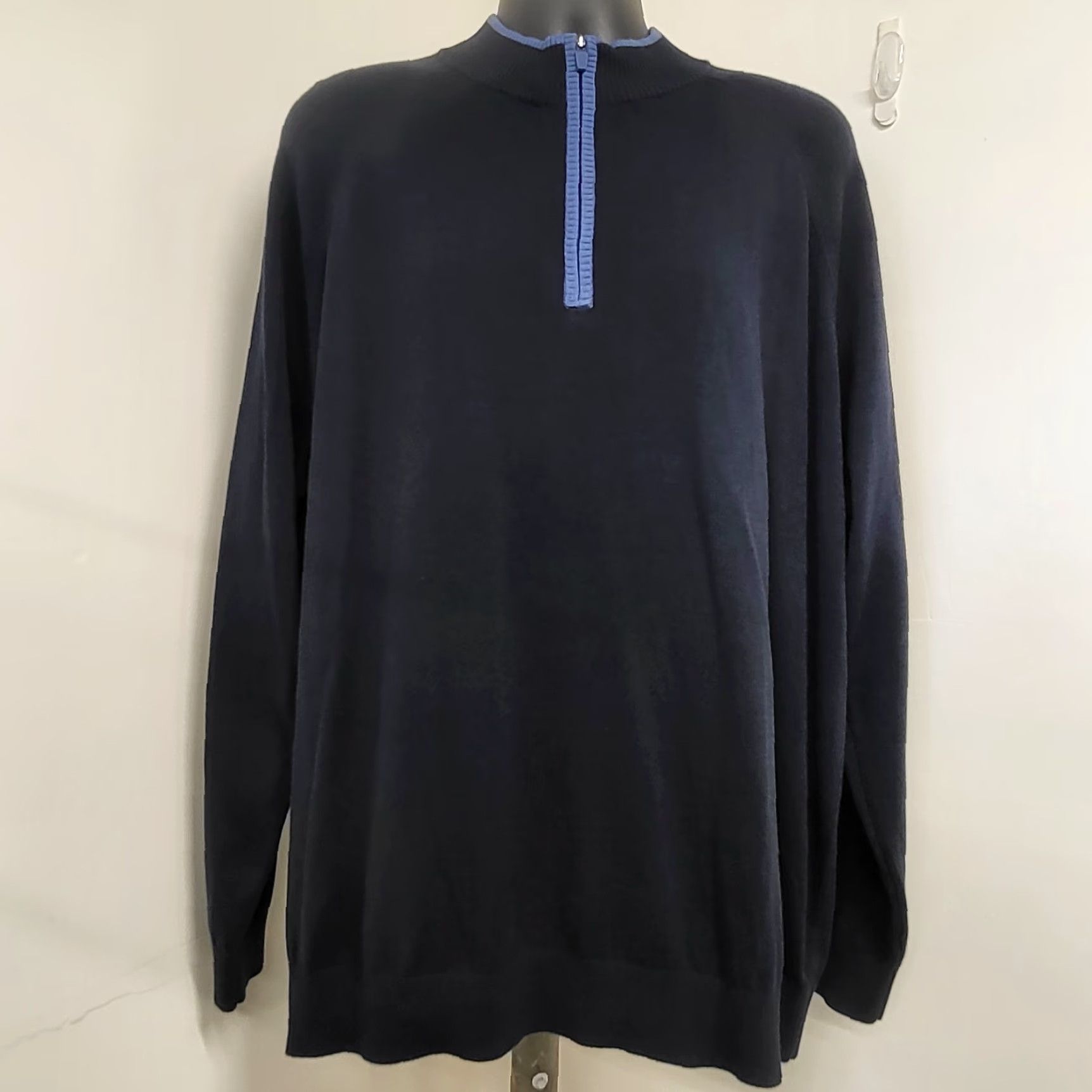 Vintage Duluth Trading Company Sweater Men XL Blue 1/4 Zip Pullover Cotton Blend Knit Classic Casual Workwear Mens Pullover 1/4 Zip Zip Mock Neck Size US L / EU 52-54 / 3 - 2 Thumbnail