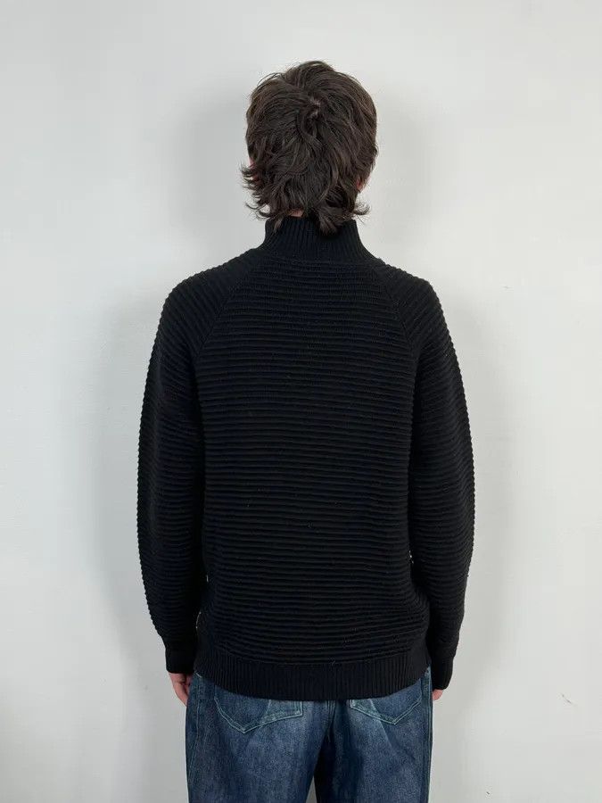 Armani 2000s Armani Asymmetrical Zip Collar Black Sweater Size US L / EU 52-54 / 3 - 3 Thumbnail