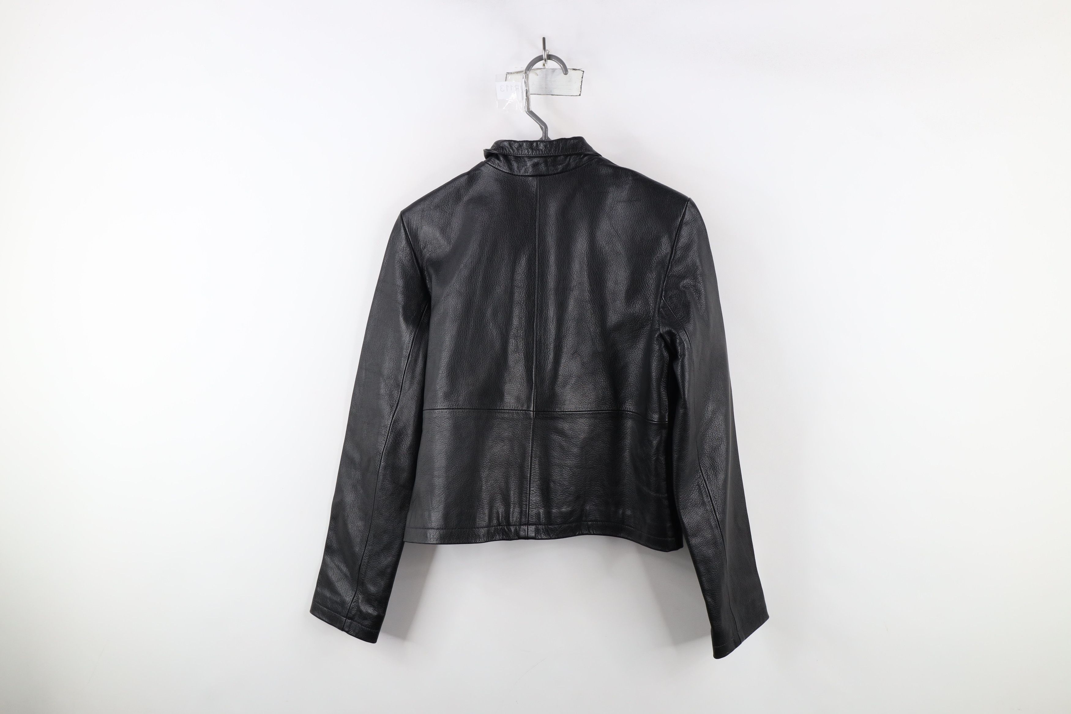 Esprit × Vintage Vintage 90s Y2K Esprit Cropped Leather Motorcycle Jacket Size XS / US 0-2 / IT 36-38 - 12 Thumbnail