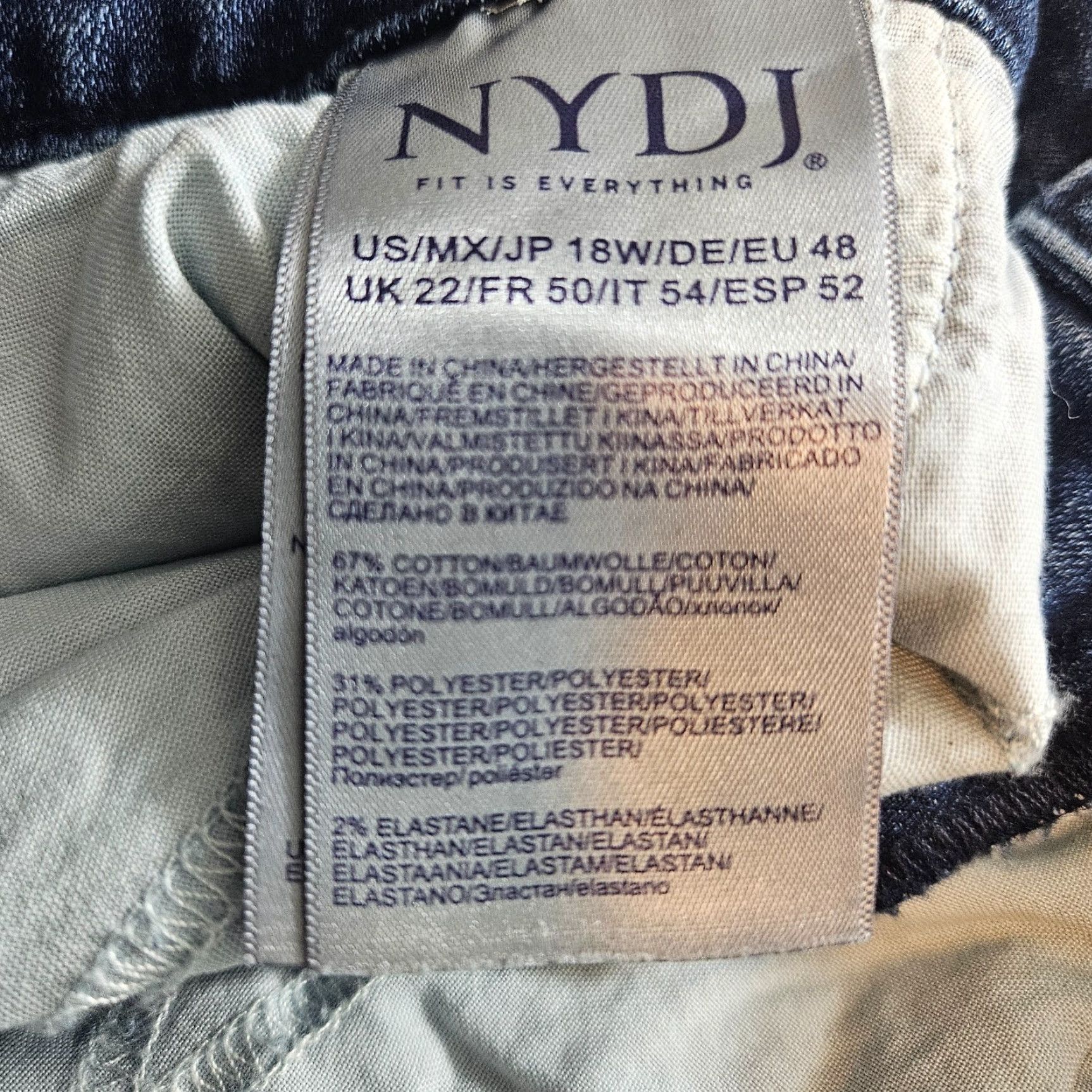 NYDJ NYDJ Jeans Ankle Womens 18W Plus Size Blue 18W High Rise Medium Wash Denim Cotton Blend Size 40" / US 18 - 6 Thumbnail