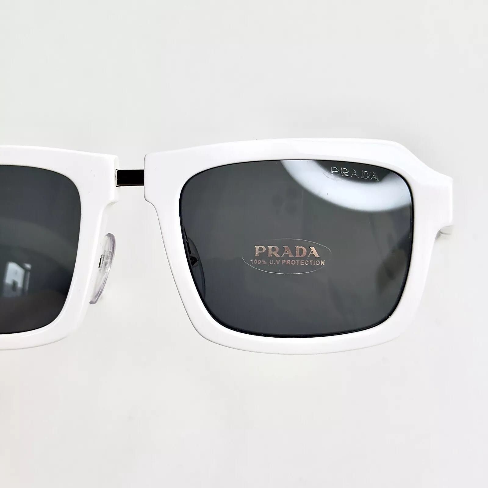 Prada PRADA DUPLE Rectangular PR09XS White Fashion Sunglasses 09X Size ONE SIZE - 7 Thumbnail