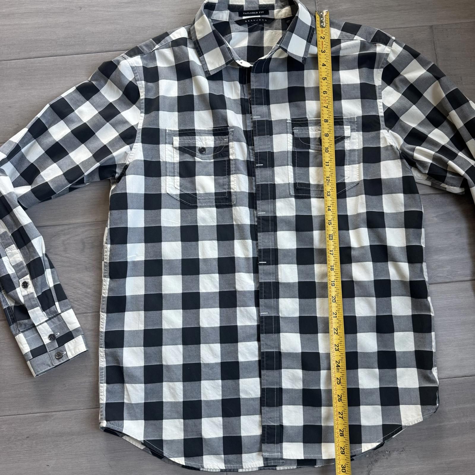 Sean John Sean John Tailored Fit Black & White Checkered Long Size L Size US L / EU 52-54 / 3 - 6 Thumbnail