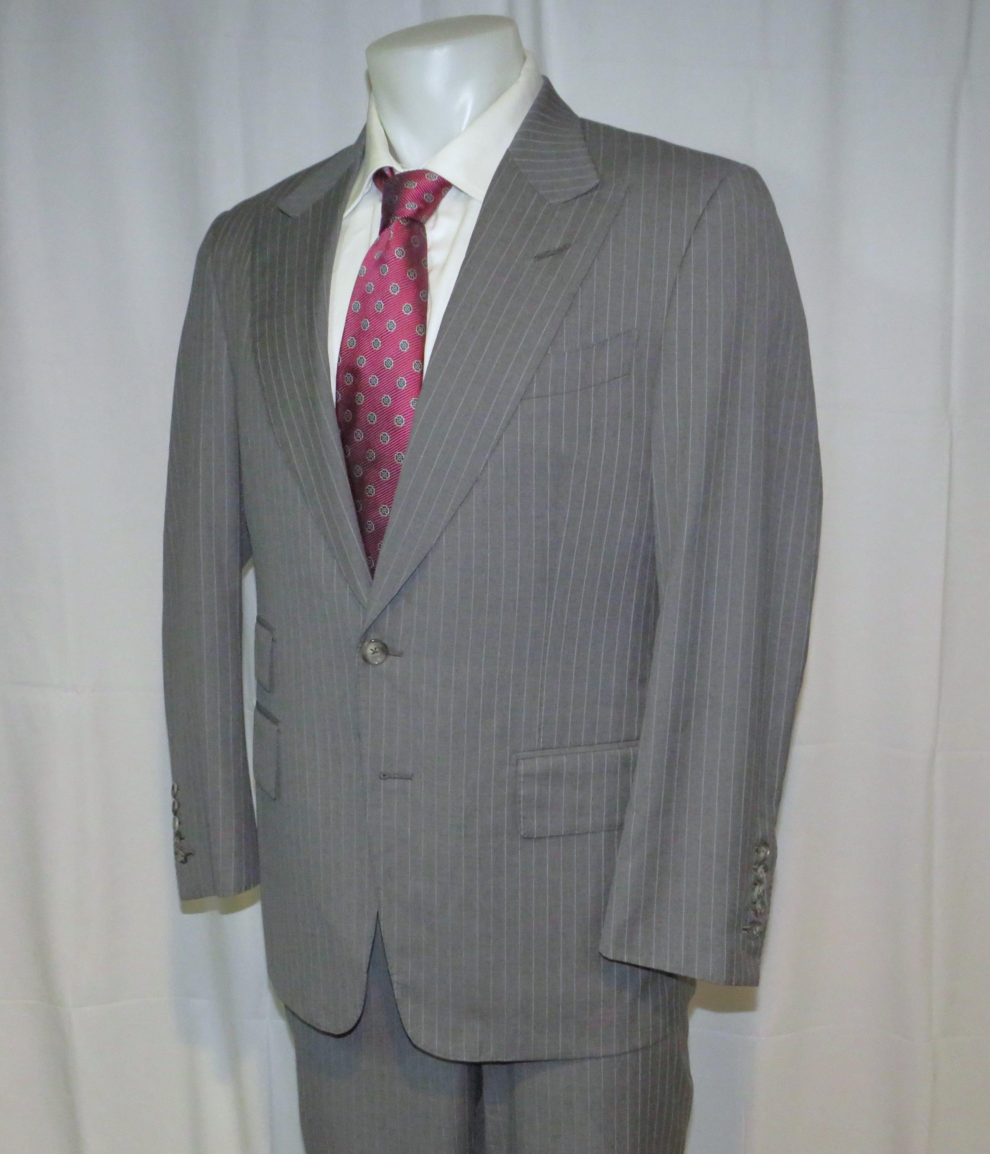 Tom Ford Shelton Gray Stripe Current Two Button Suit 40R Size 40R - 11 Thumbnail