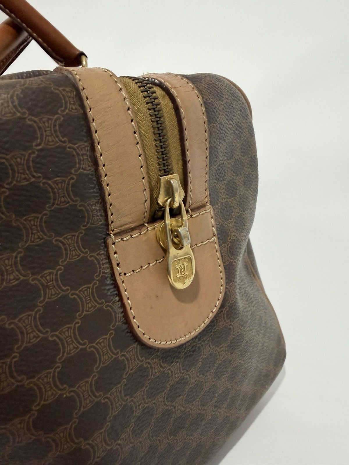 Celine Celine Brown Triomphe Coated Canvas Large Voyage Duffle Bag Size ONE SIZE - 5 Thumbnail