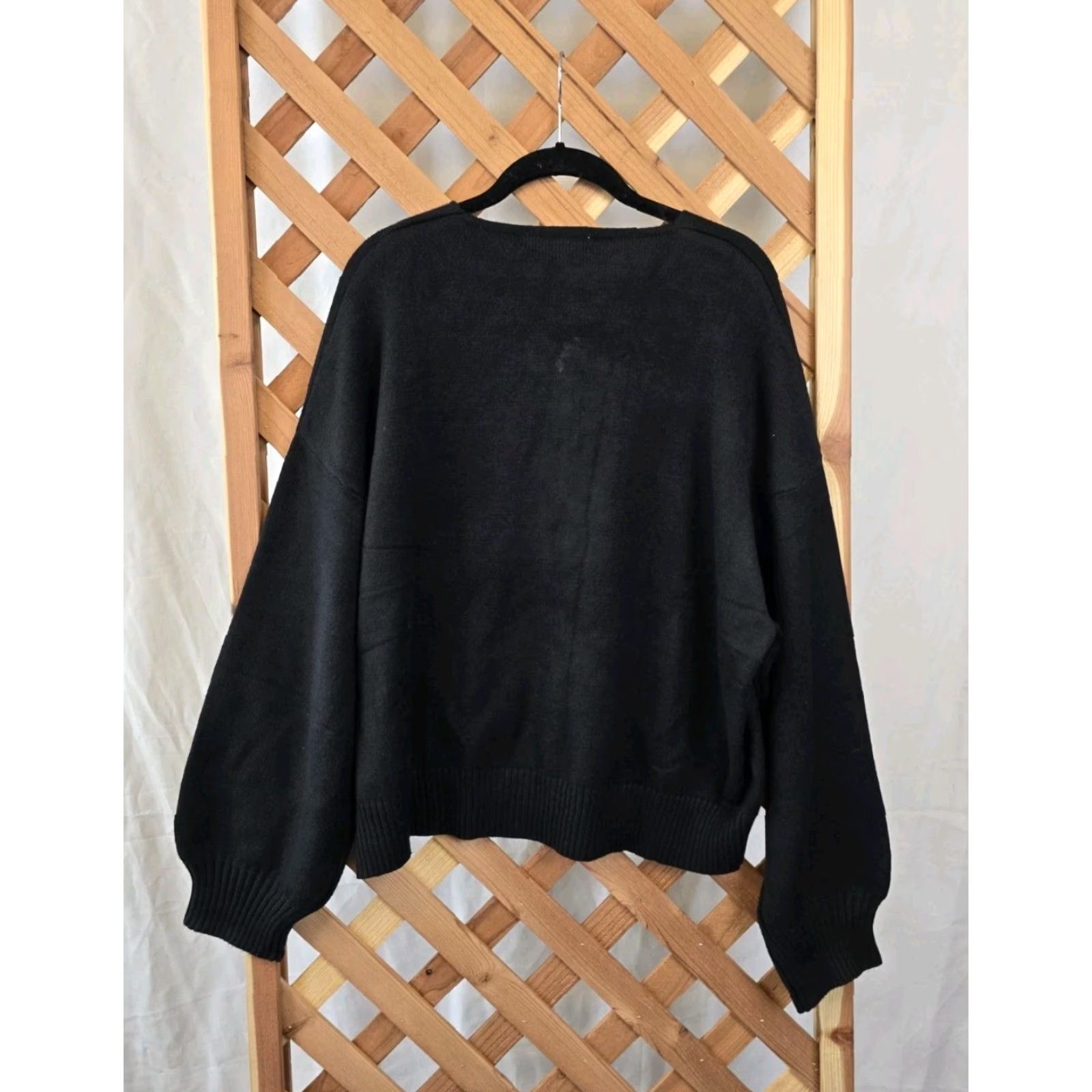 Vintage PrettyGarden Cardigan Sweater - Bow Tie Front Long Sleeve - Sz XL - Black - Women’s Clothing Size XL / US 12-14 / IT 48-50 - 8 Thumbnail
