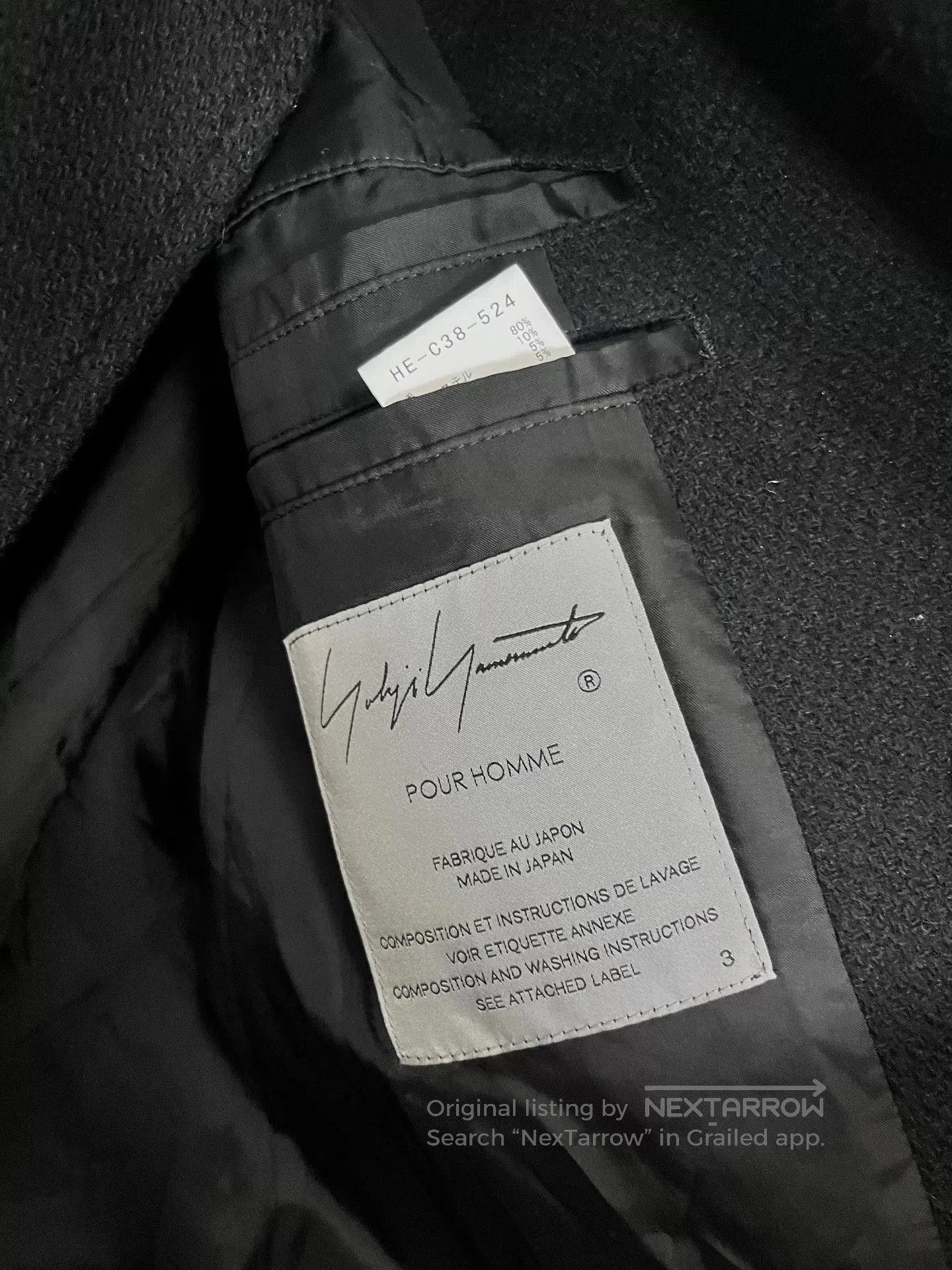 Yohji Yamamoto Yohji Yamamoto Black Jacket 22AW. Size US L / EU 52-54 / 3 - 4 Thumbnail