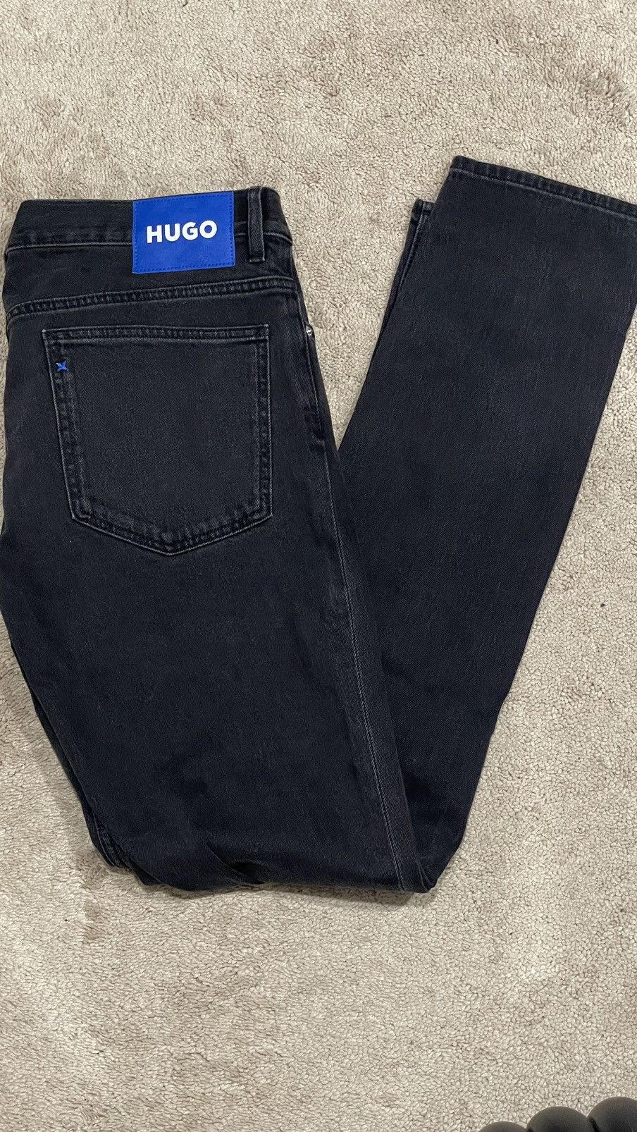 Hugo Boss BLACK JEANS SLIM-FIT JEANS IN BLACK STRETCH DENIM 34W 34L Size US 34 / EU 50 - 2 Thumbnail