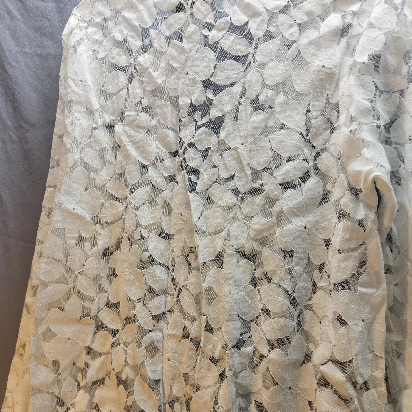 Designer J Valdi Cotton Blend Lace Top White Size Large NWT Size L / US 10 / IT 46 - 9 Thumbnail