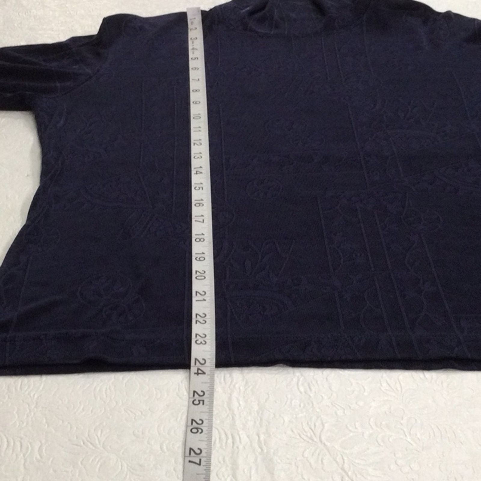 Chicos Chico's Travelers Navy Floral Long Sleeve Pullover 3/XL/16 Size XL / US 12-14 / IT 48-50 - 12 Thumbnail