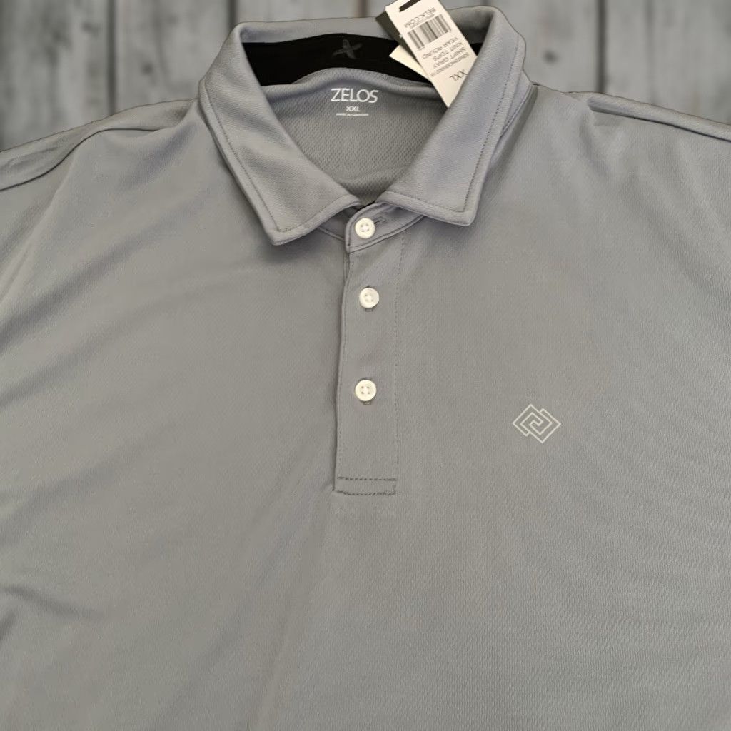Vintage Zelos Polo Shirt Mens 2XL Gray Knit Moisture Wicking Quick Dry Polo Golf NEW Size US XXL / EU 58 / 5 - 1 Thumbnail