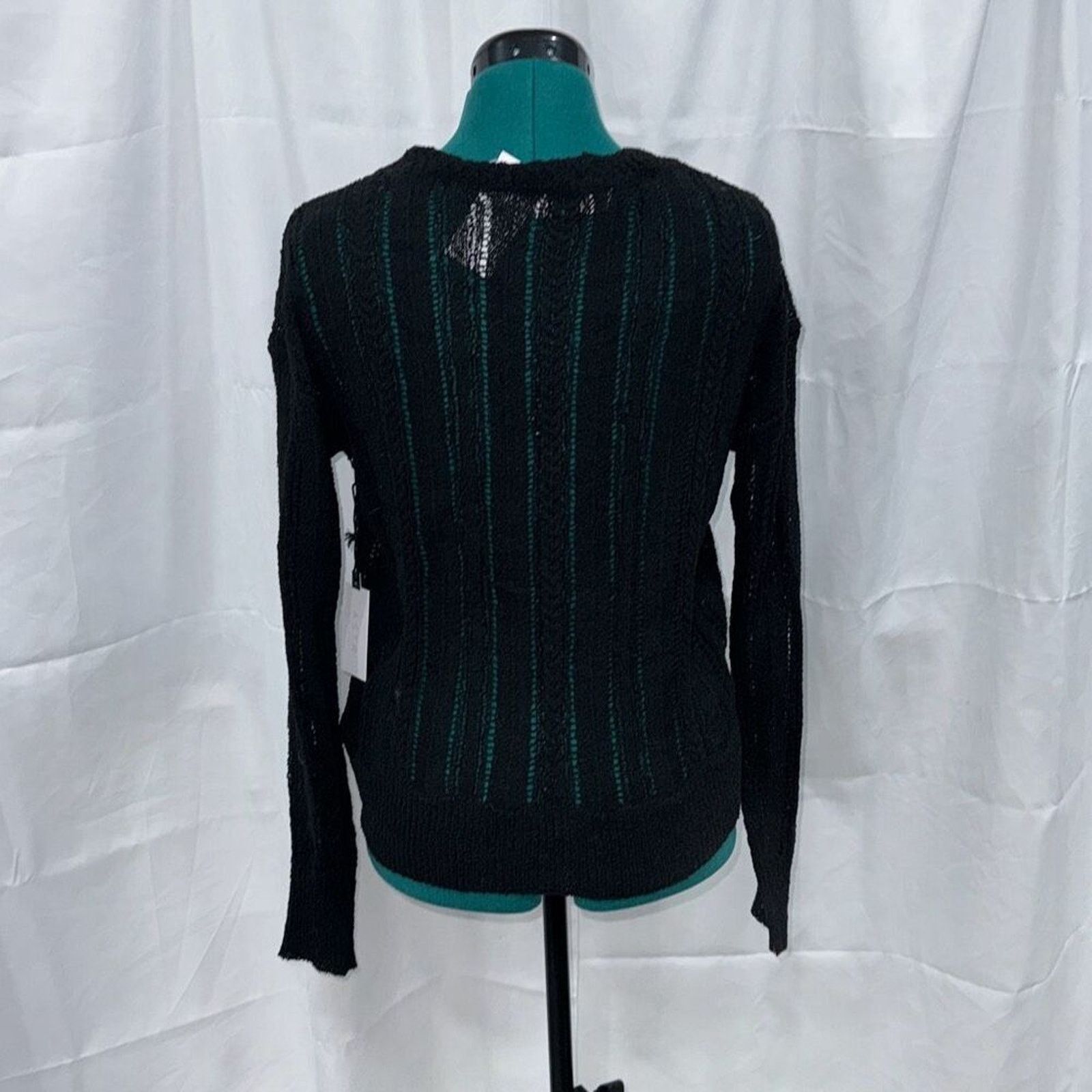 ASTR The Label ASTR Black Open Knit Cross Front Sweater | Sz M, NWT Size M / US 6-8 / IT 42-44 - 6 Thumbnail
