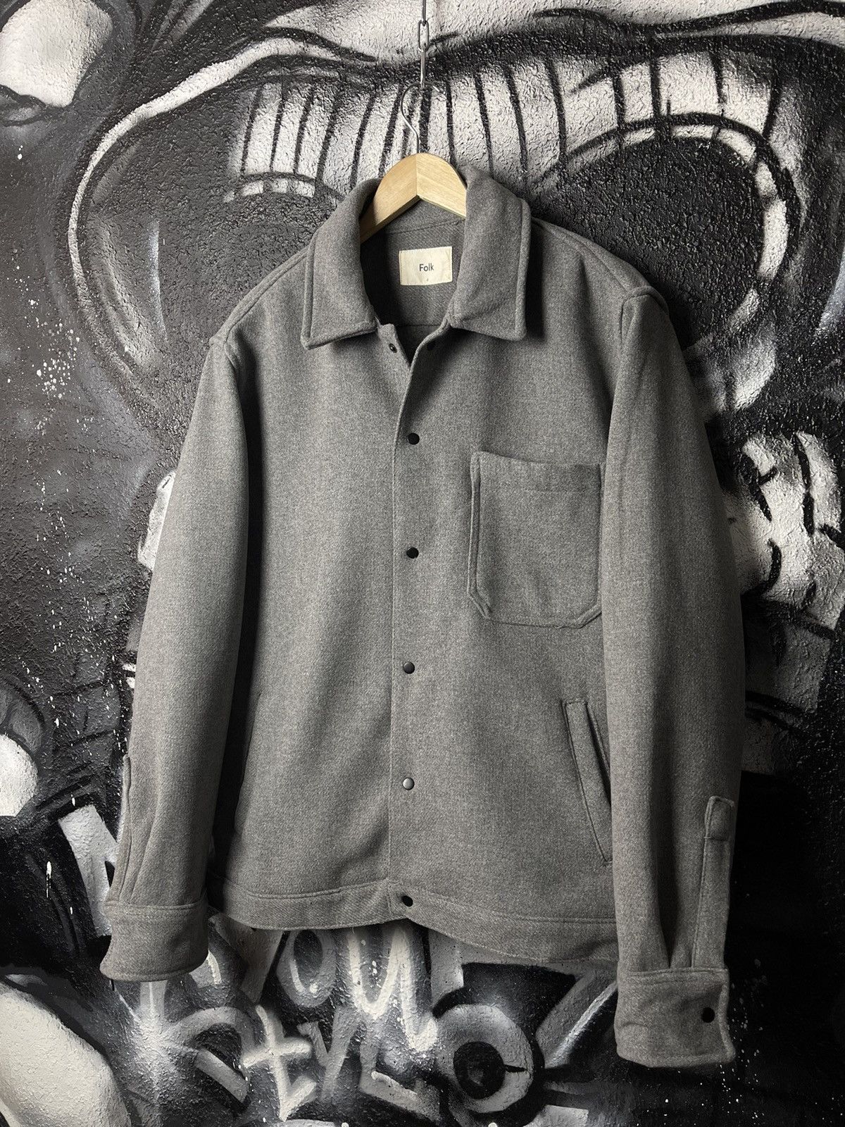 Folk FOLK Grey Wool Overshirt Coat Jacket Men’s Size 4 Size US L / EU 52-54 / 3 - 1 Thumbnail