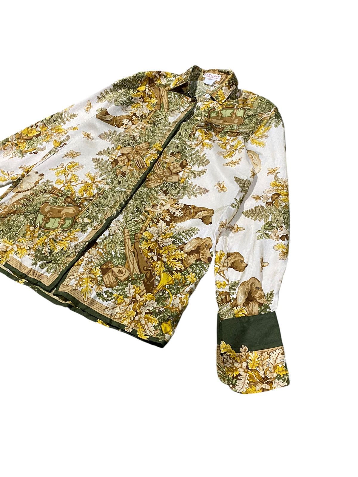 Loewe Loewe Vintage Silk Shirt All Over Print Luxury Designer Rare Size US L / EU 52-54 / 3 - 4 Thumbnail