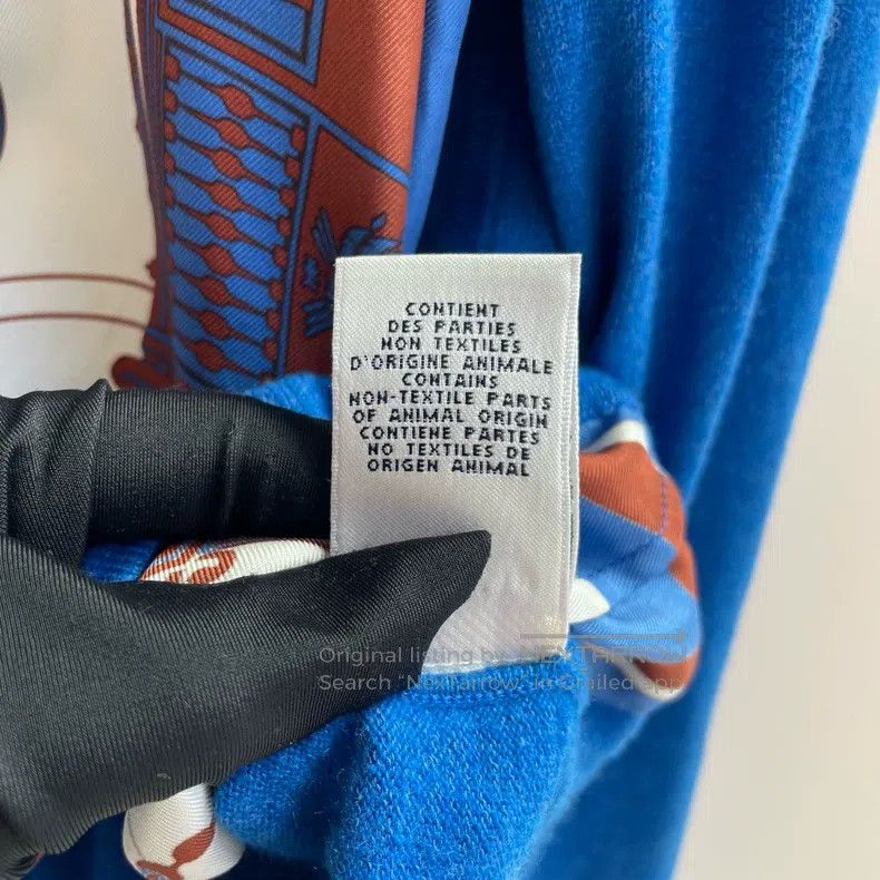 Hermes Hermes Navy Blue Knit Cardigan with Mixed Printing Size XS / US 0-2 / IT 36-38 - 6 Thumbnail