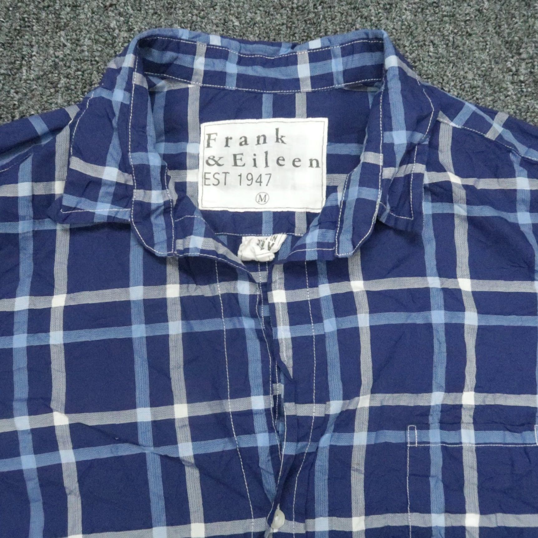 Frank & Eileen Frank & Eileen Shirt Womens Medium Blue Plaid Button-Up Long Sleeve Casual Shirt Womens M Blue Plaid Button-Up Size M / US 6-8 / IT 42-44 - 2 Thumbnail
