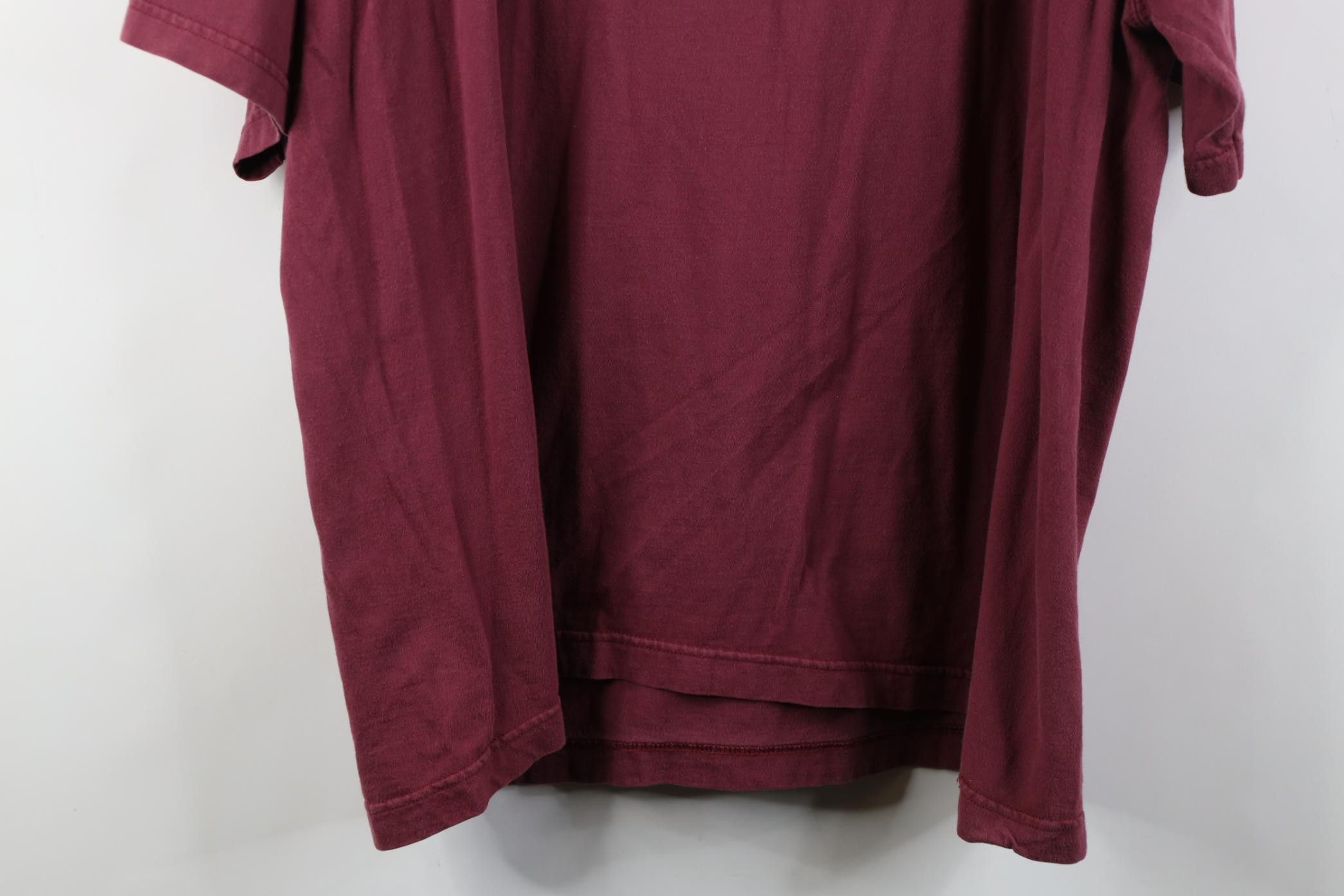 Vintage Vintage 90s Streetwear Cotton Short Sleeve T-Shirt Burgundy Size US XL / EU 56 / 4 - 12 Thumbnail