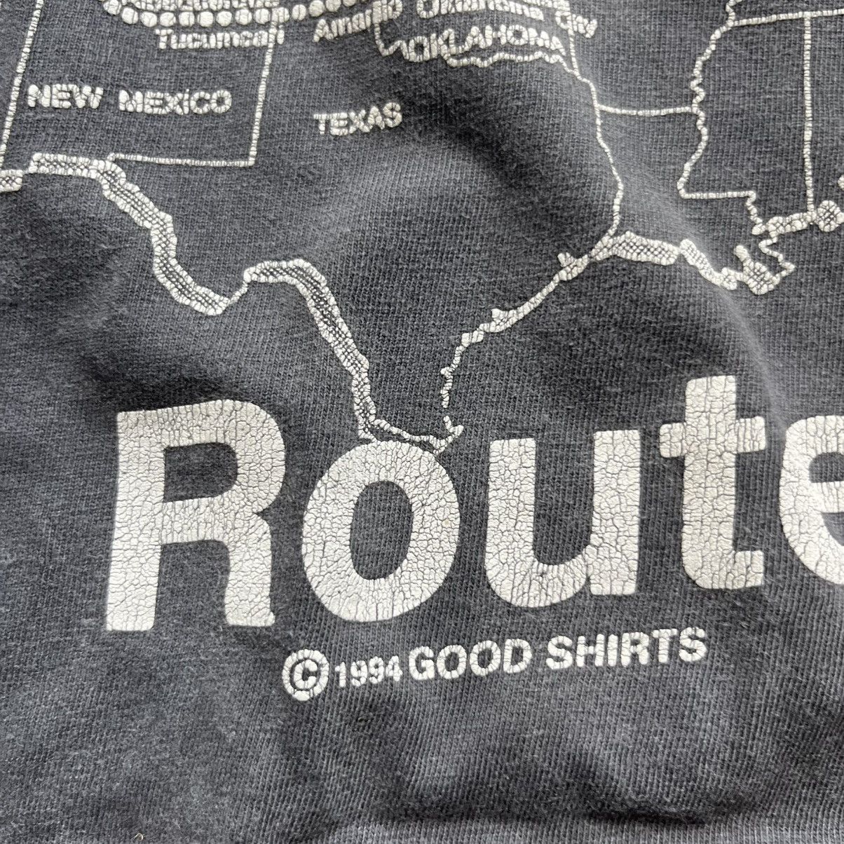 Rap Tees 💥Crazy Sunfaded Route 66 Backhit Get Your Kicks 1994 Size US L / EU 52-54 / 3 - 4 Thumbnail