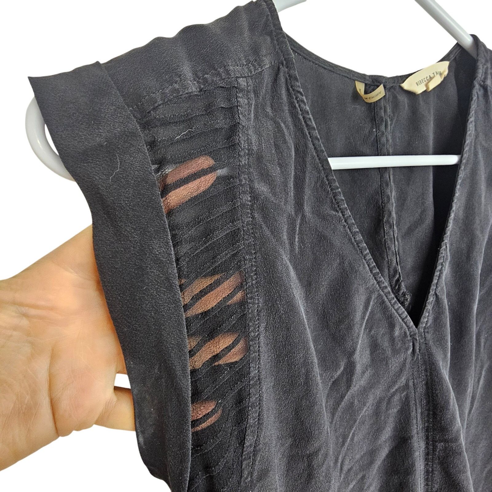 Rebecca Taylor Rebecca Taylor Womens Silk Top Sheer Panels Quiet Luxury Size S / US 4 / IT 40 - 4 Thumbnail