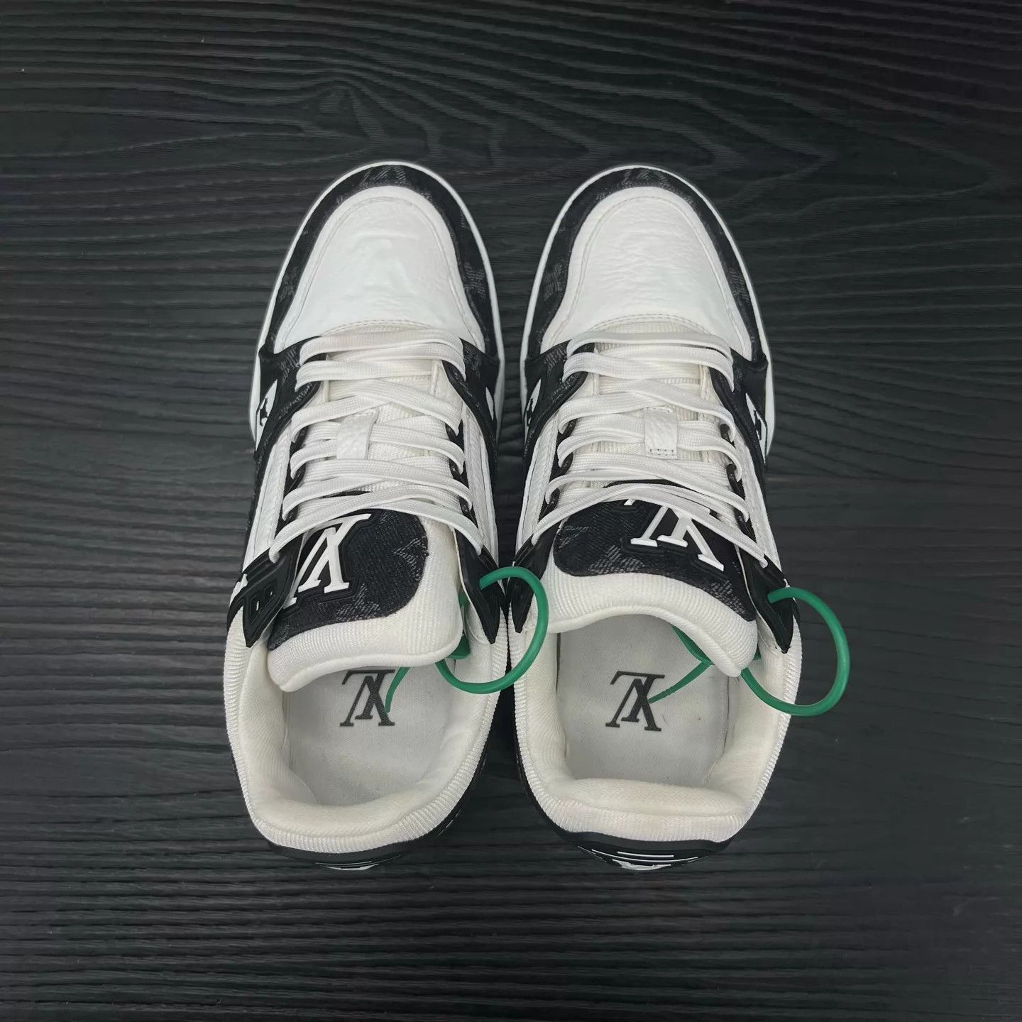 Louis Vuitton LV 25 Trainer Black White Denim 37.5 Worn Box & Acc Size US 7 / IT 37 - 2 Thumbnail