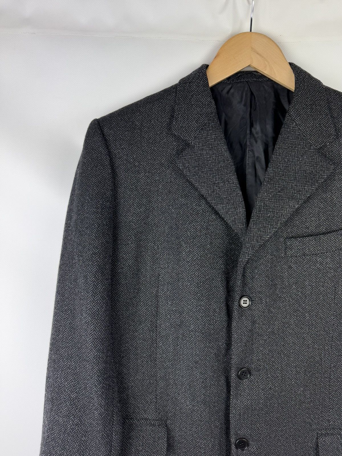 Canali Canali men’s herringbone wool tweed blazer jacket sportcoat Size 42R - 2 Thumbnail