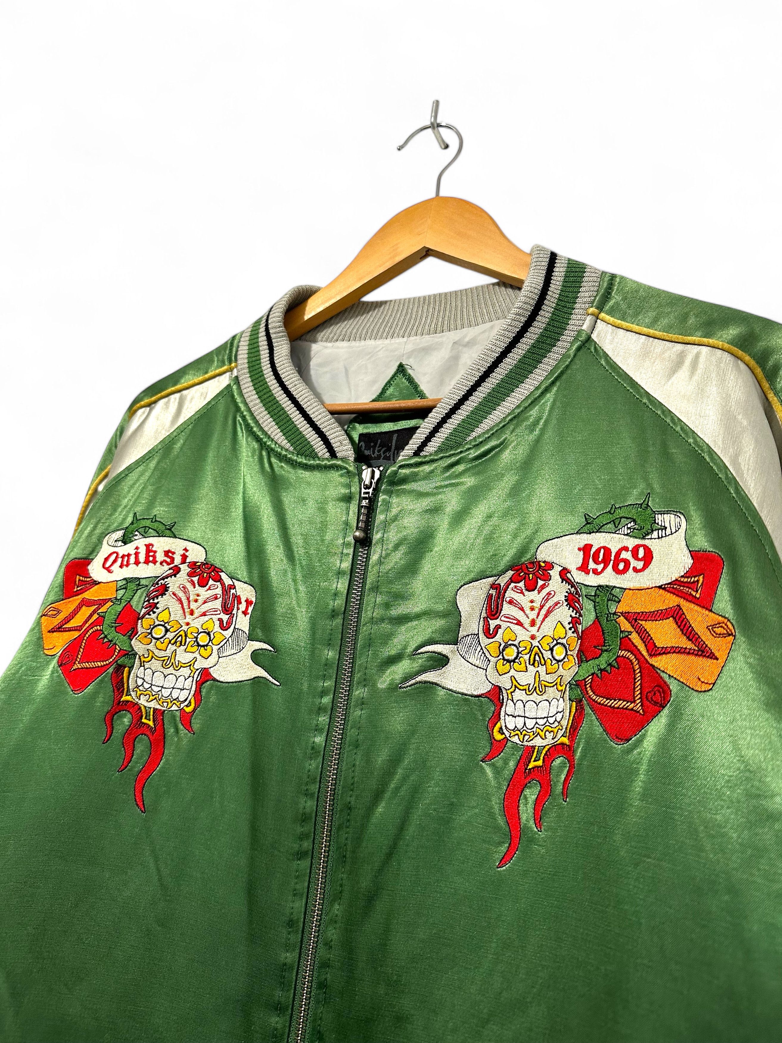 Quicksilver Vintage Rare Quicksilver Satin Bomber Jacket Size US XL / EU 56 / 4 - 4 Thumbnail