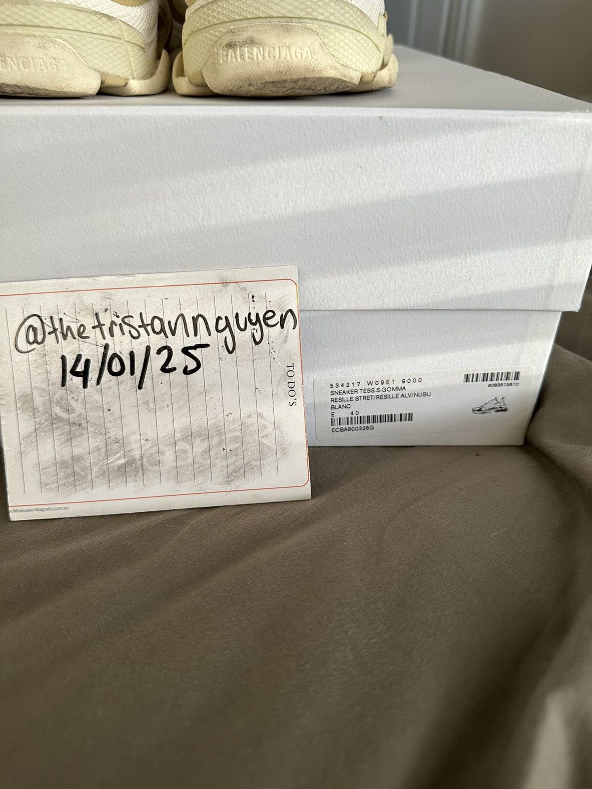 Balenciaga Triple S Low-Top Sneakers (white/beige) Size US 7 / EU 40 - 5 Thumbnail