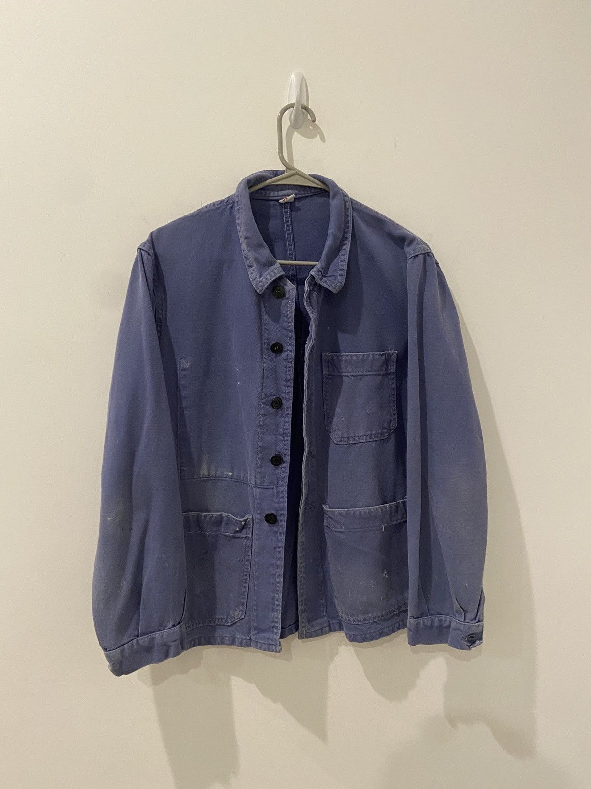 image of Vintage French Workwear Chore Jacket in Blue, Men's (Size Small)