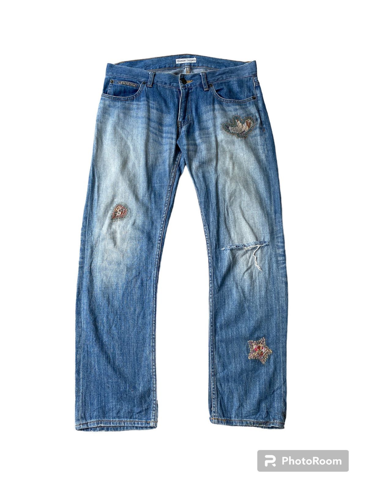 Issey Miyake Vintage 90’s Tsumori Chisato By Issey Miyake Distressed Jean Size US 33 - 1 Thumbnail