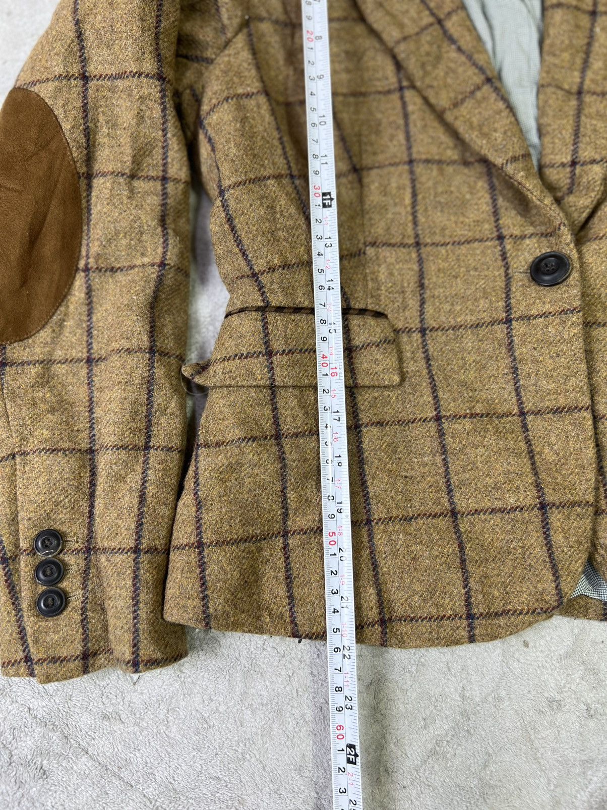 Zara Zara Basic Lambswool Windowpane Blazer Brown Elbow Patch Size M / US 6-8 / IT 42-44 - 11 Thumbnail