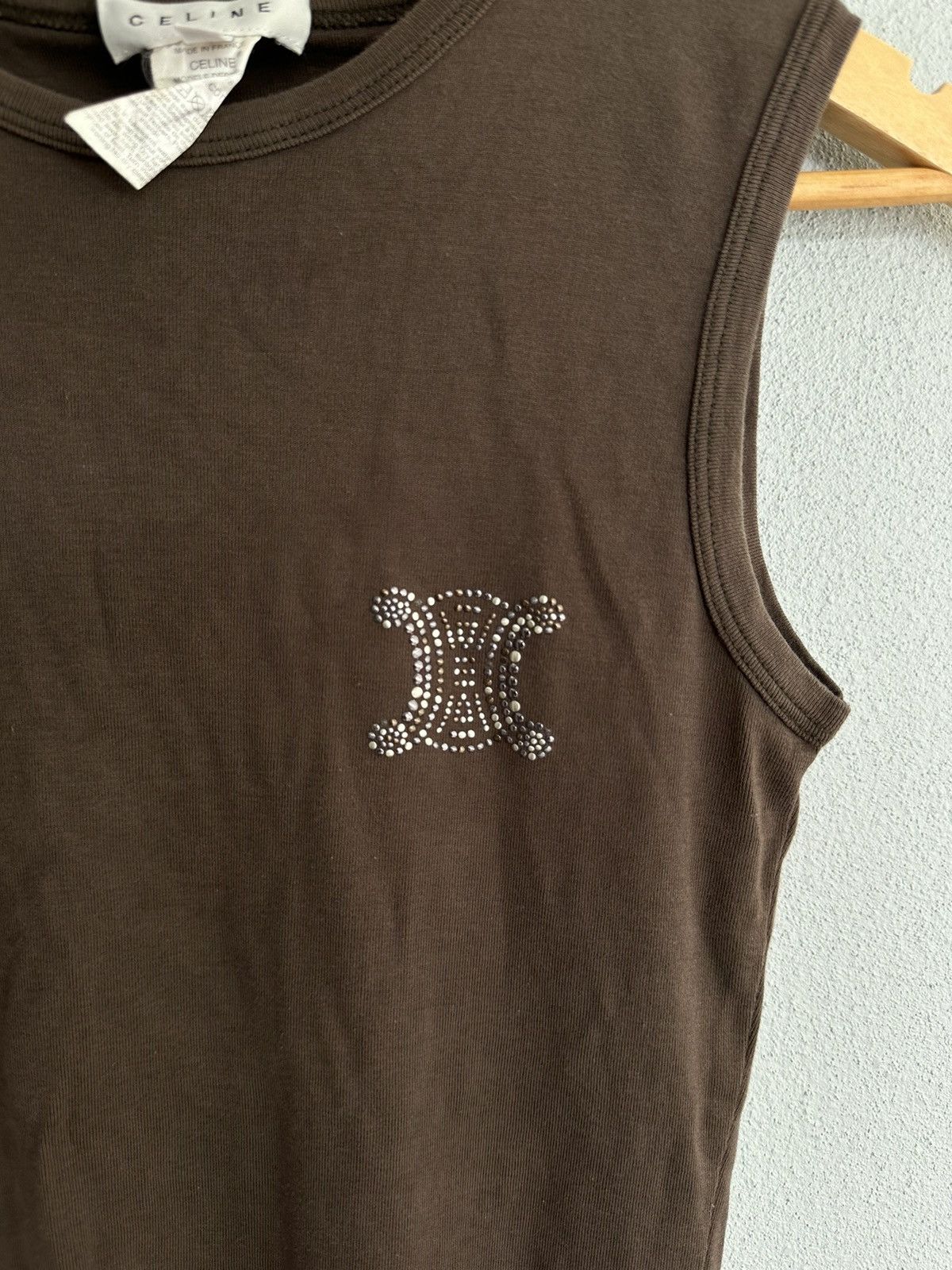 Celine Celine Logo Tank Top Made In France Size US XS / EU 42 / 0 - 6 Thumbnail