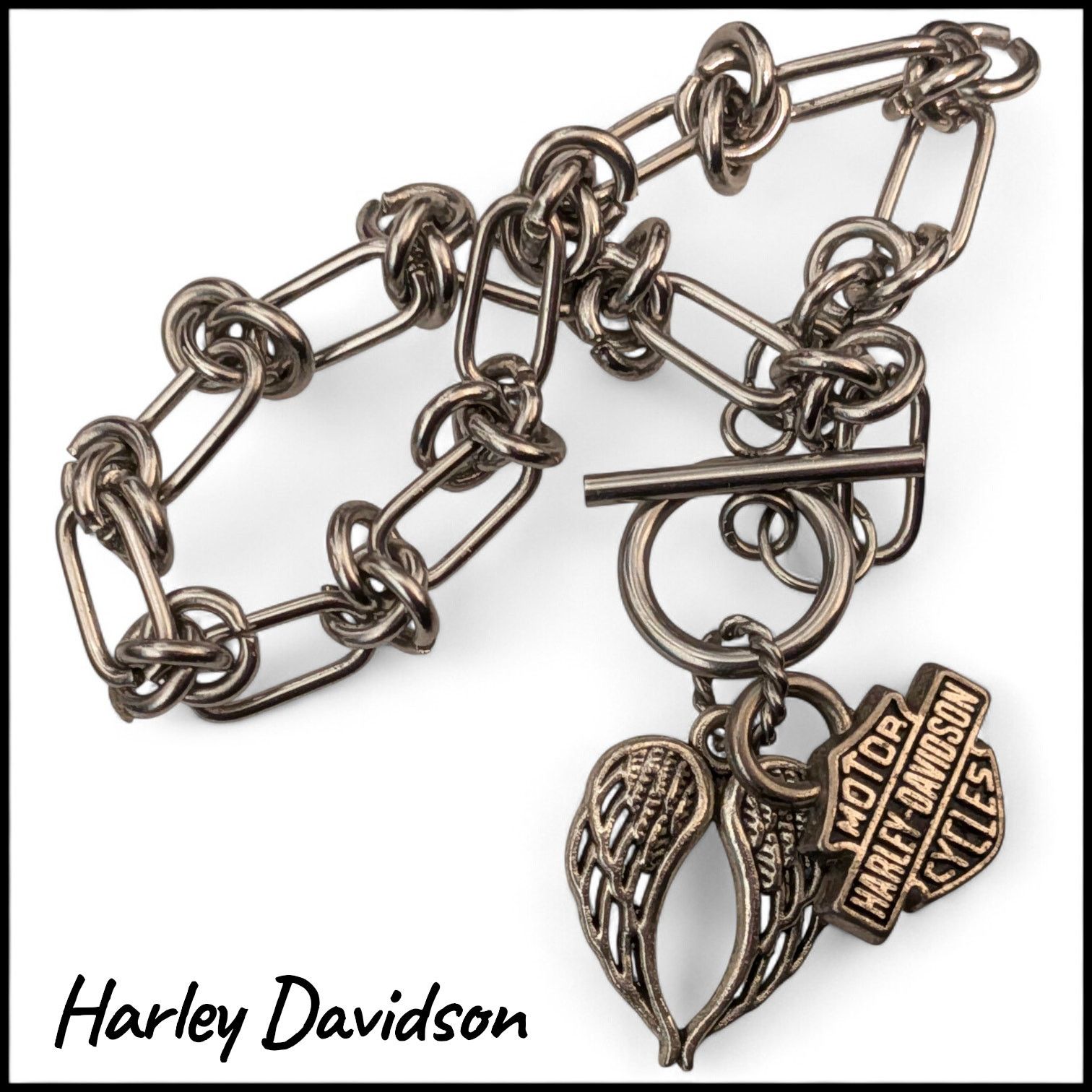 Harley Davidson HARLEY DAVIDSON Bar & Shield + Wings Charm Bracelet Size ONE SIZE - 1 Thumbnail