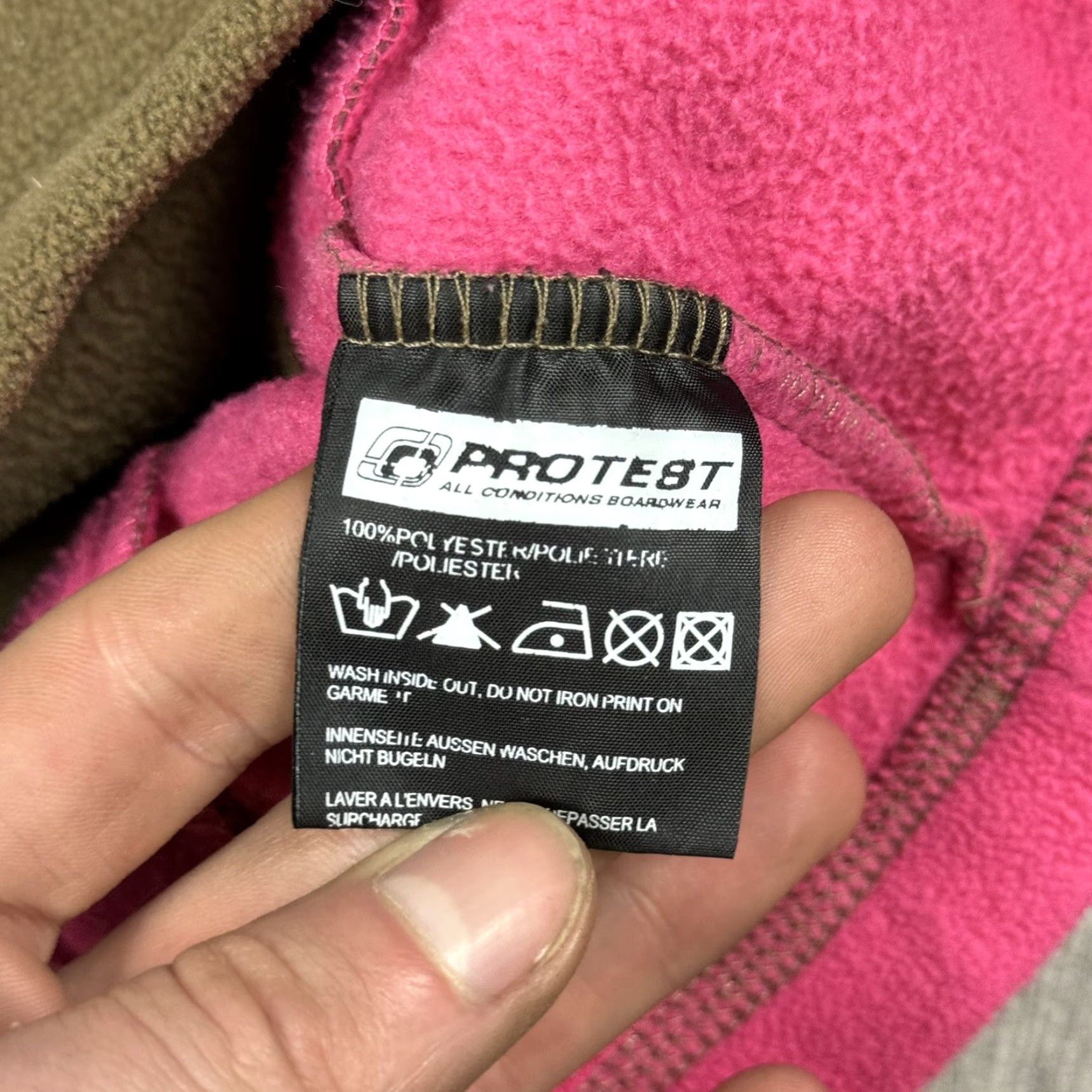 Vintage VINTAGE PREOTEST Y2K Fleece Hoodie Womens S/M Black Tape Sleeve Logo 1/4 Zip 1990s Grunge Size S / US 4 / IT 40 - 6 Thumbnail