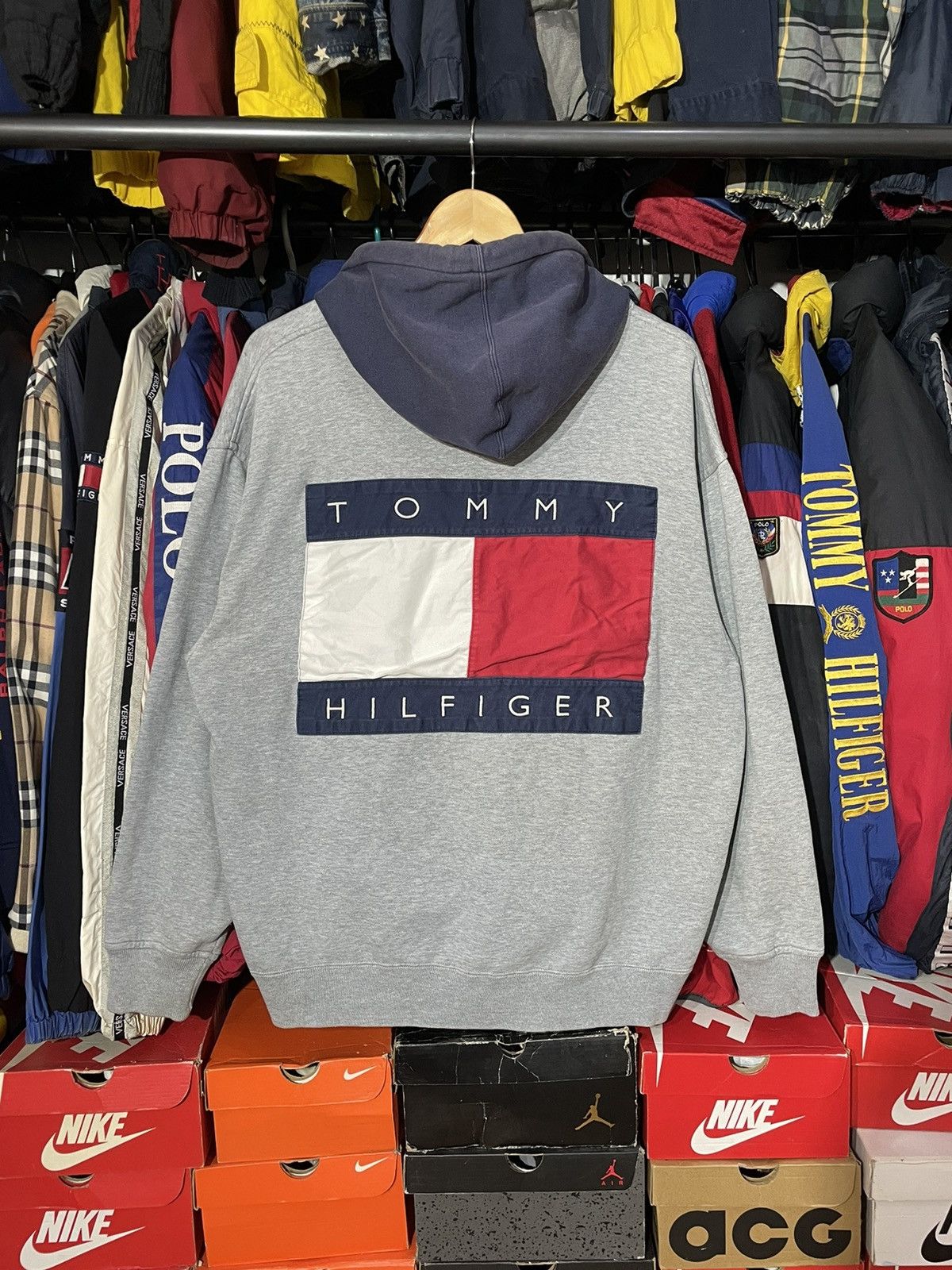 Hoodie Tommy Hilfiger Big Logo 90's Vintage
