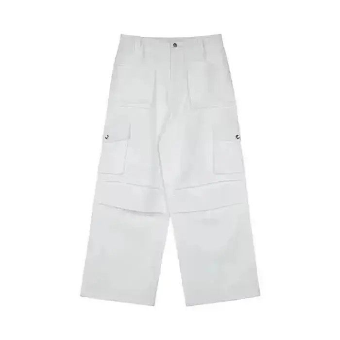 Japanese Brand White Cargo High Waist Pants Size US 30 / EU 46 - 4 Thumbnail